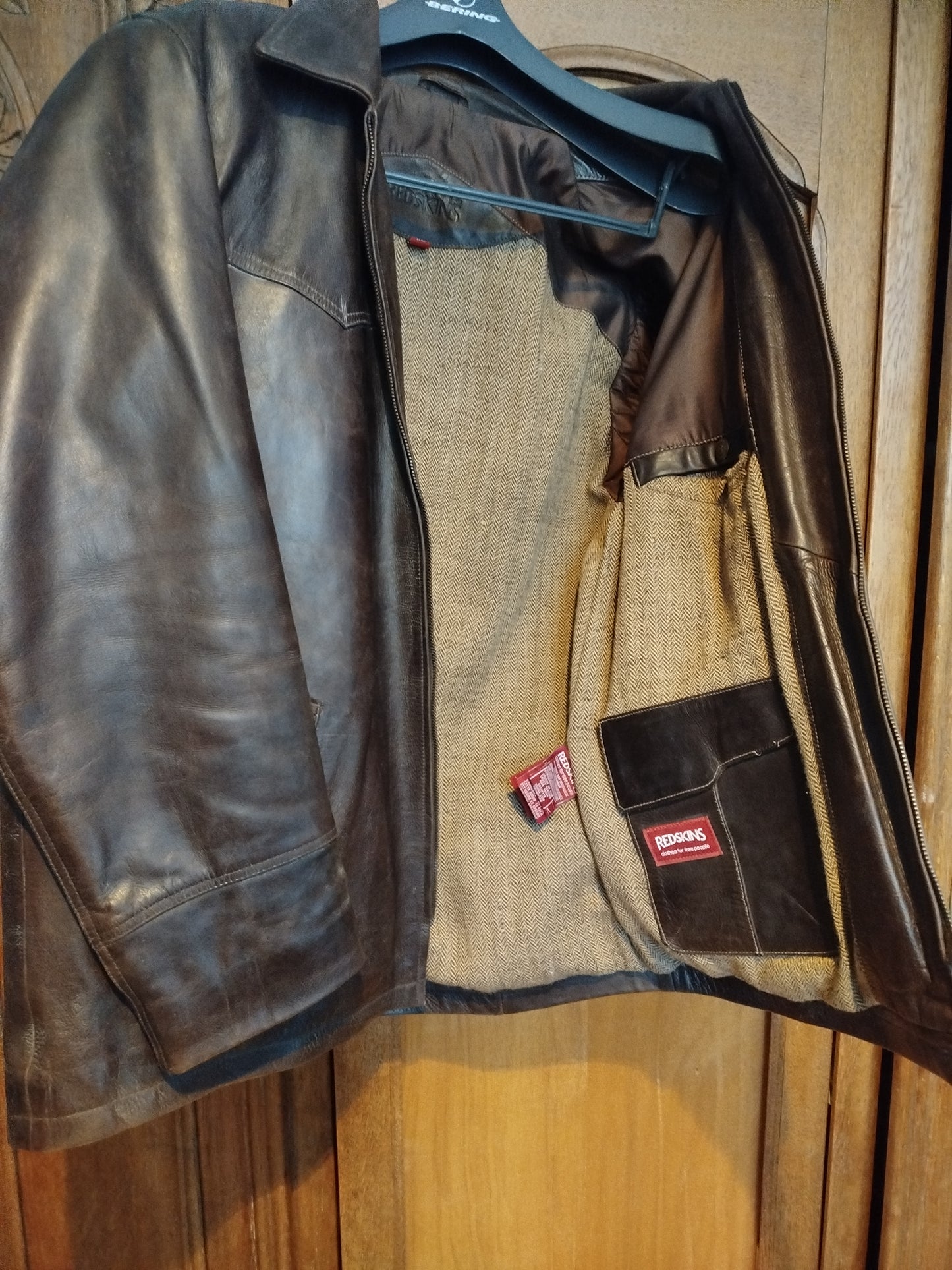 3/4 cuir Redskins marron