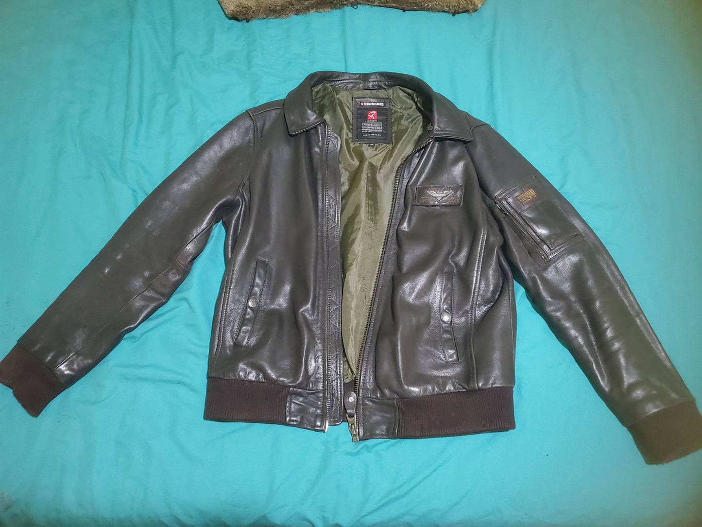 Blouson en cuir marron COMMANDER STRICKING