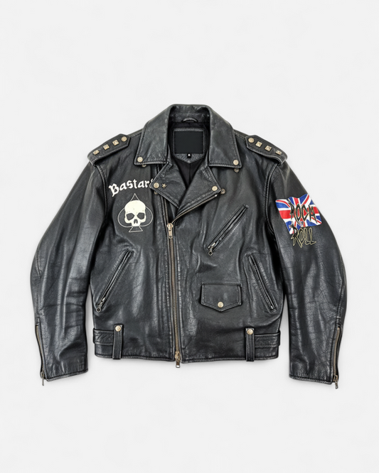 Vintage motorcycle jacket hand painted