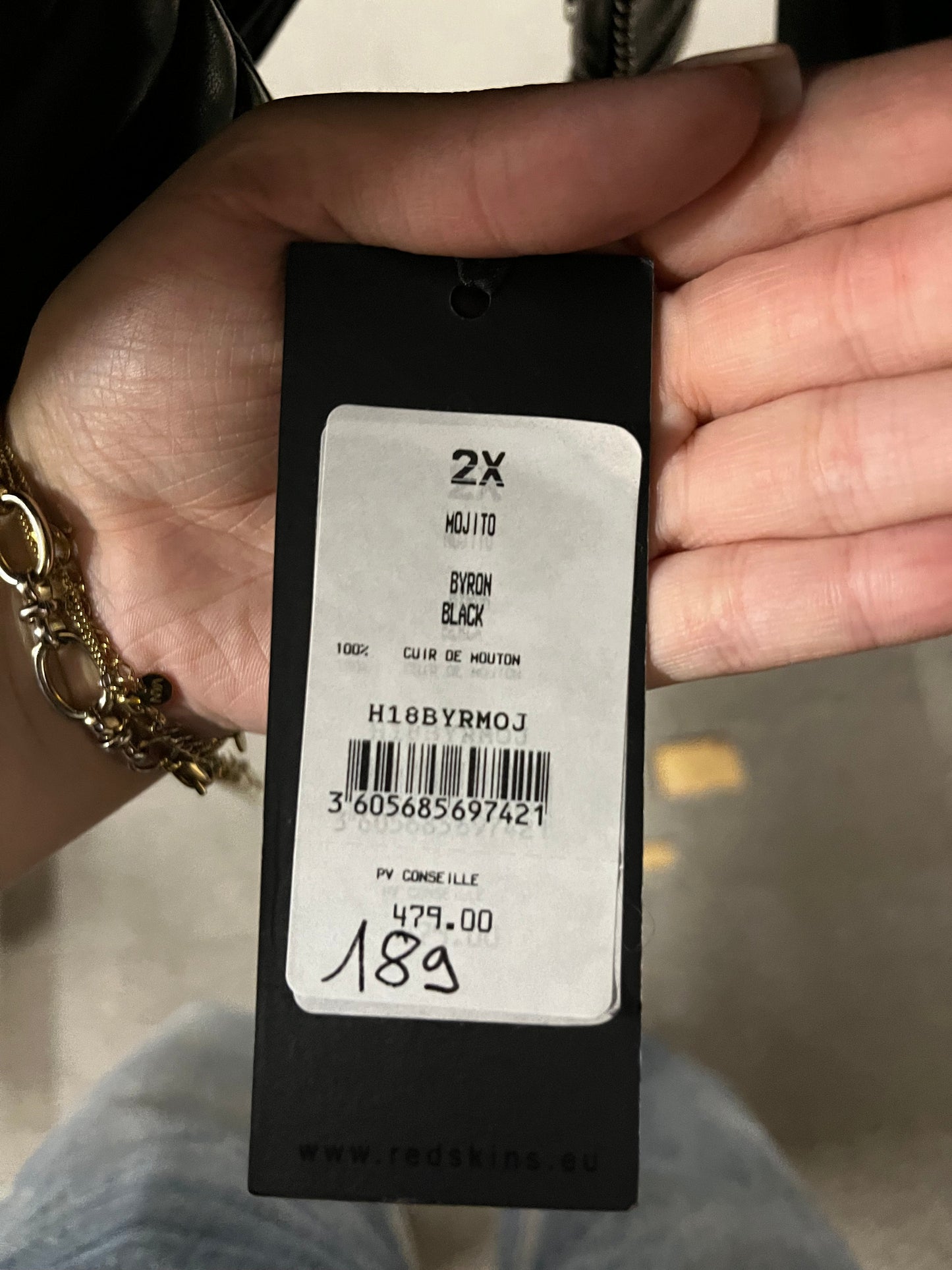 Blouson en cuir noir BYRON MOJITO