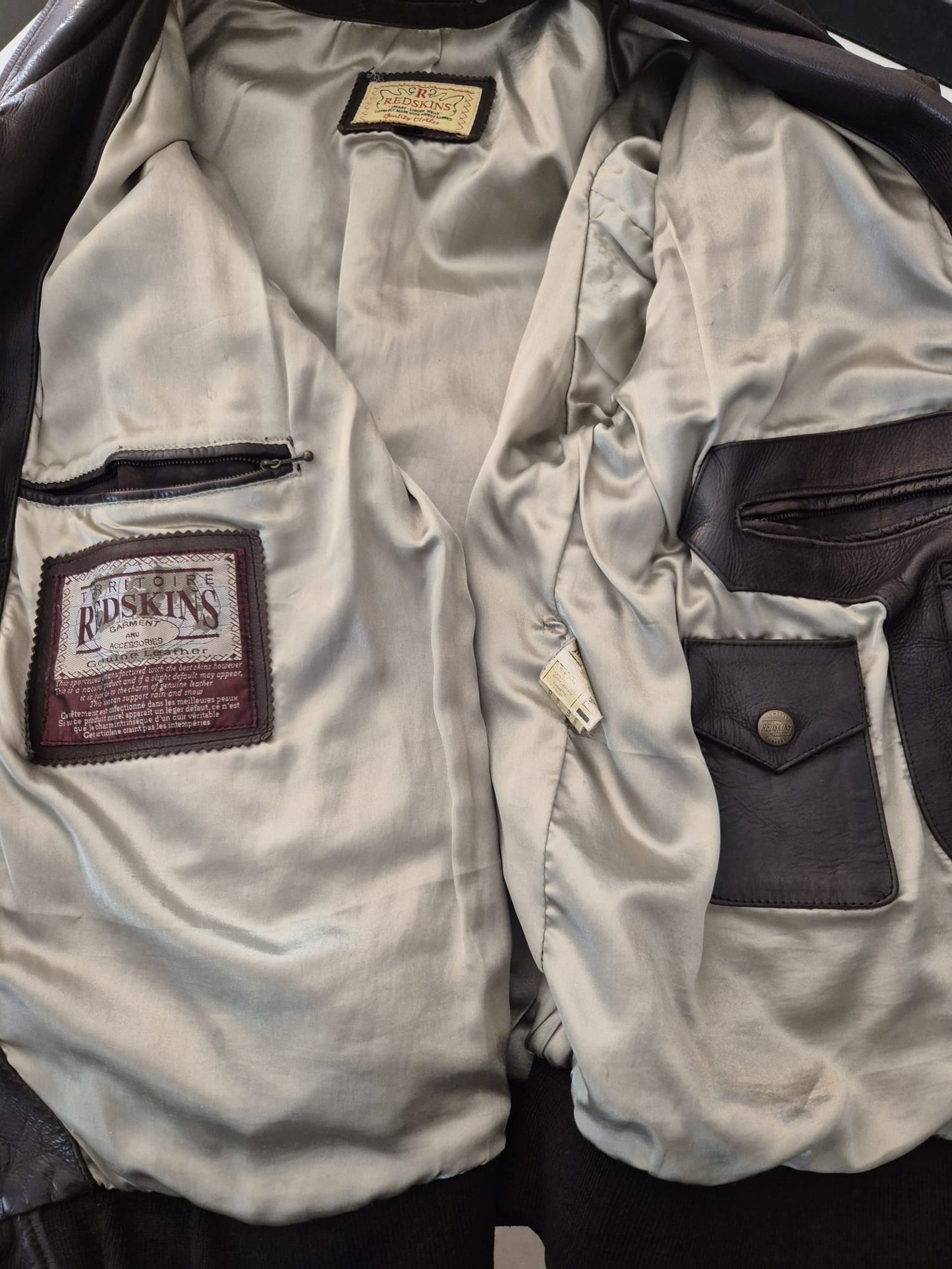 Blouson en cuir marron Redskins Homme