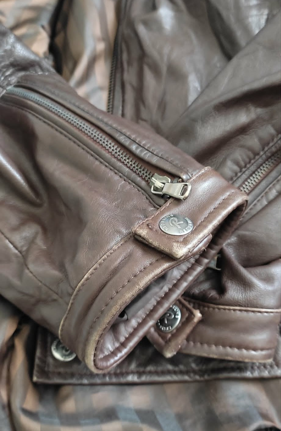 Blouson motard M marron