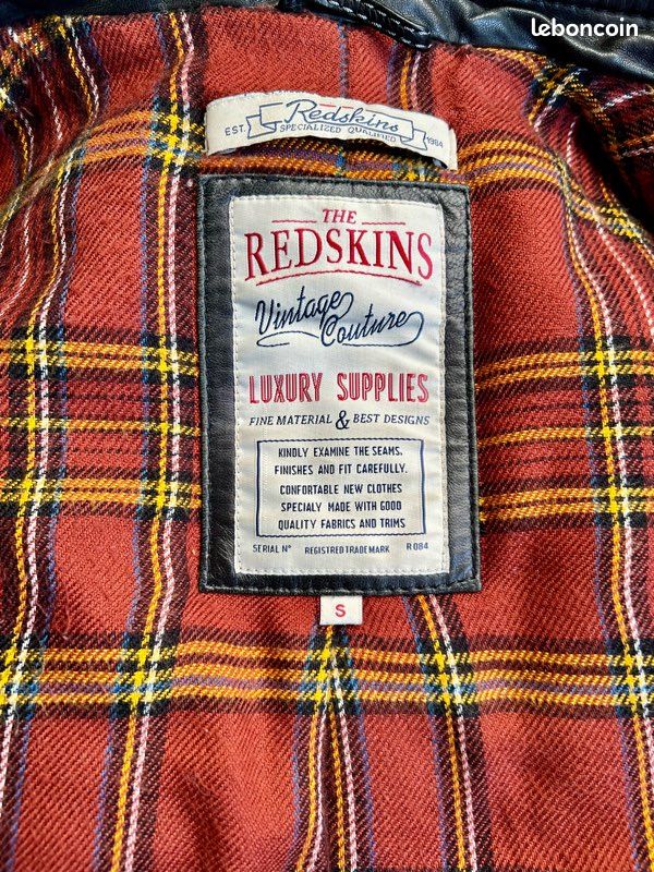 Veste Blouson en cuir noir Laurel Redskins S