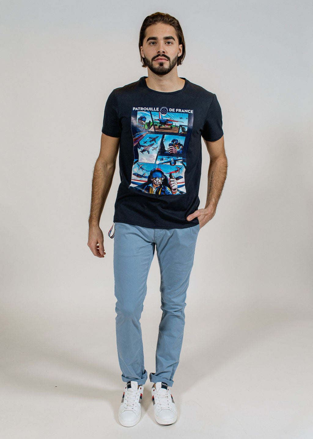 T-shirt bleu marine SKY TRIM