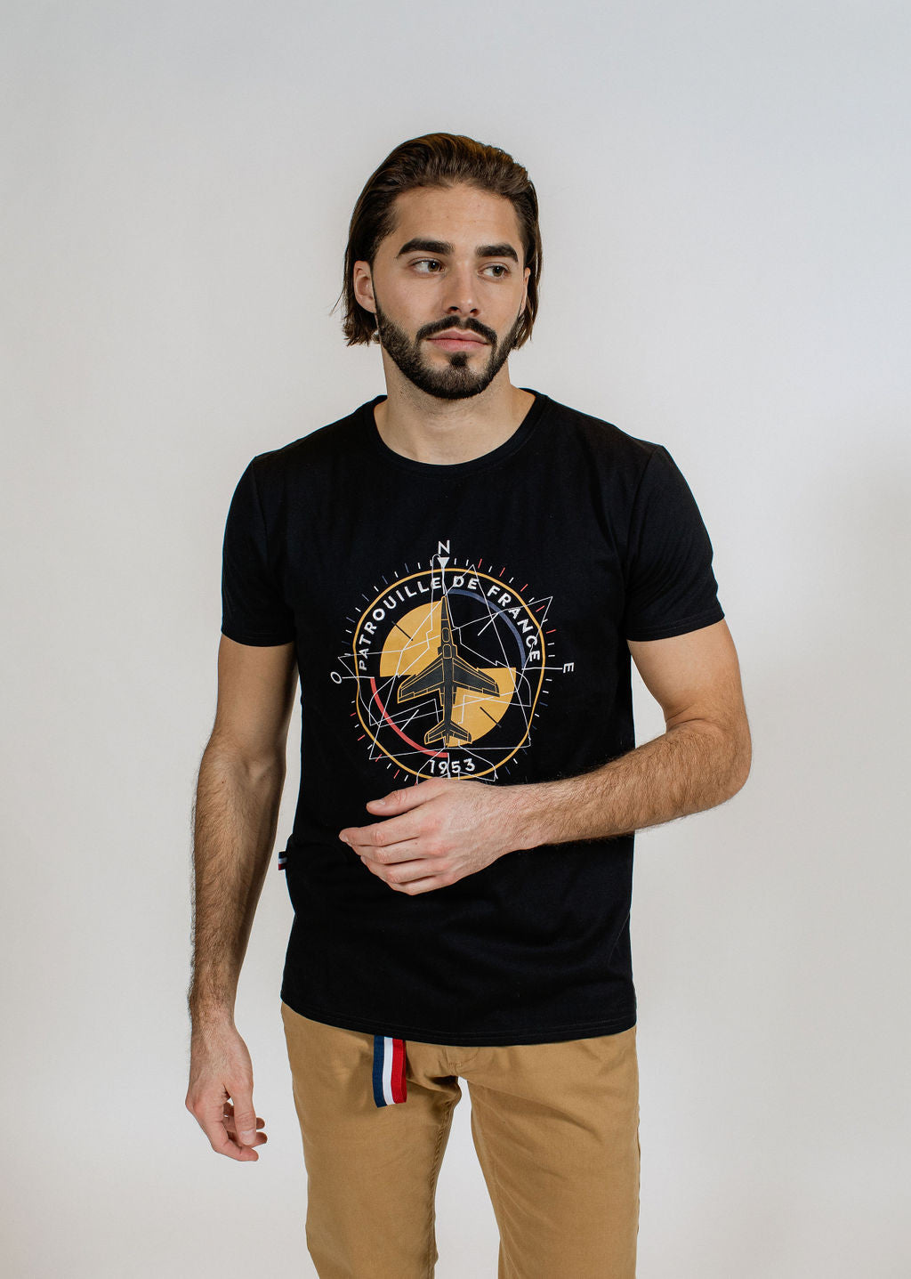 T-shirt noir COMPASS TRIM