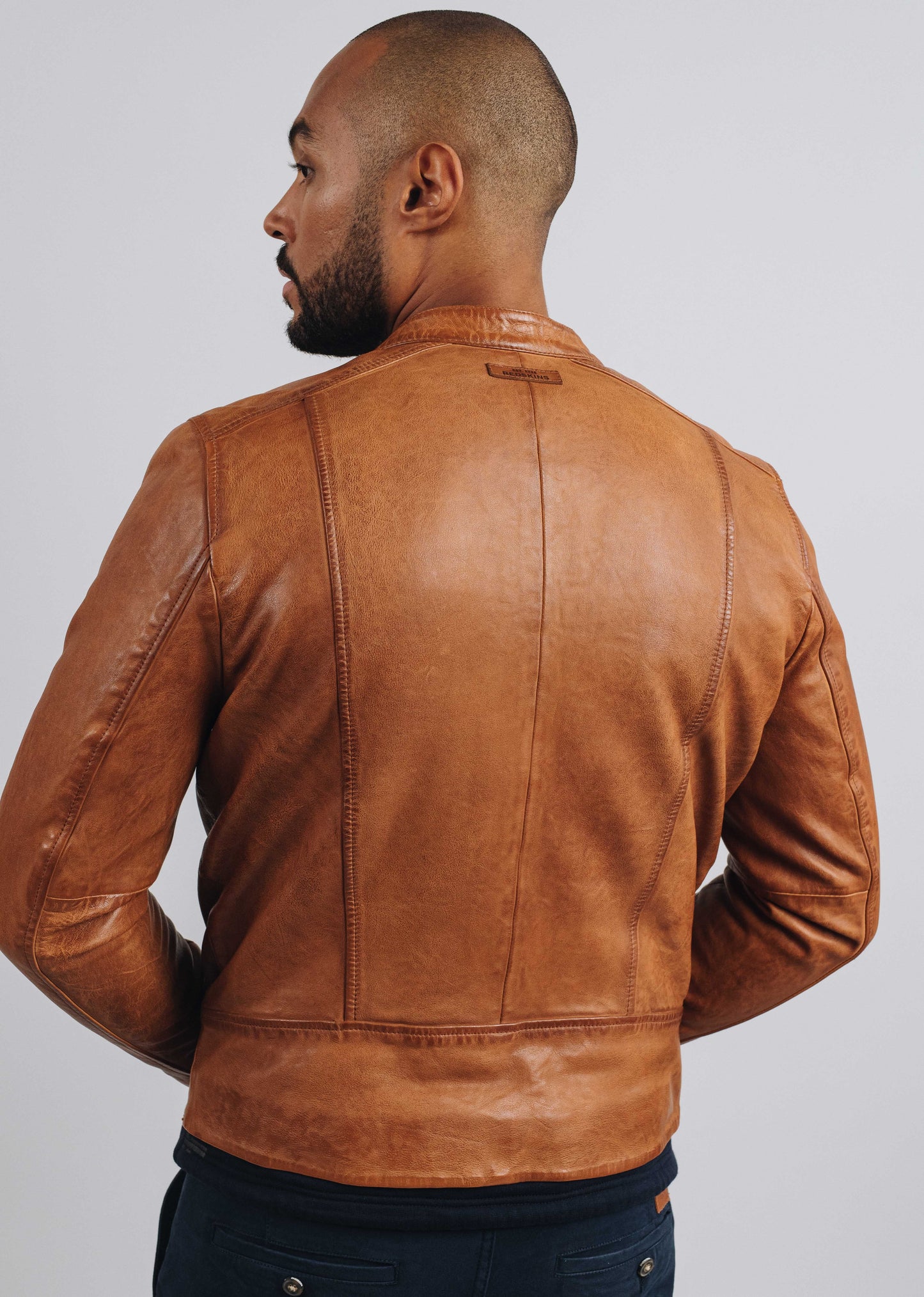Blouson en cuir or FAISS GREEN