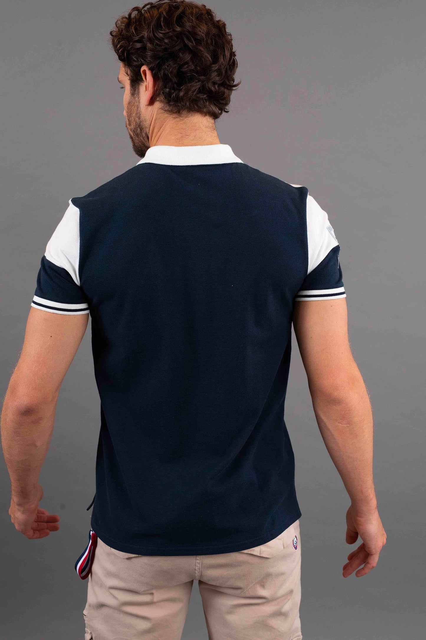 Polo marine / blanc MIKE LINE