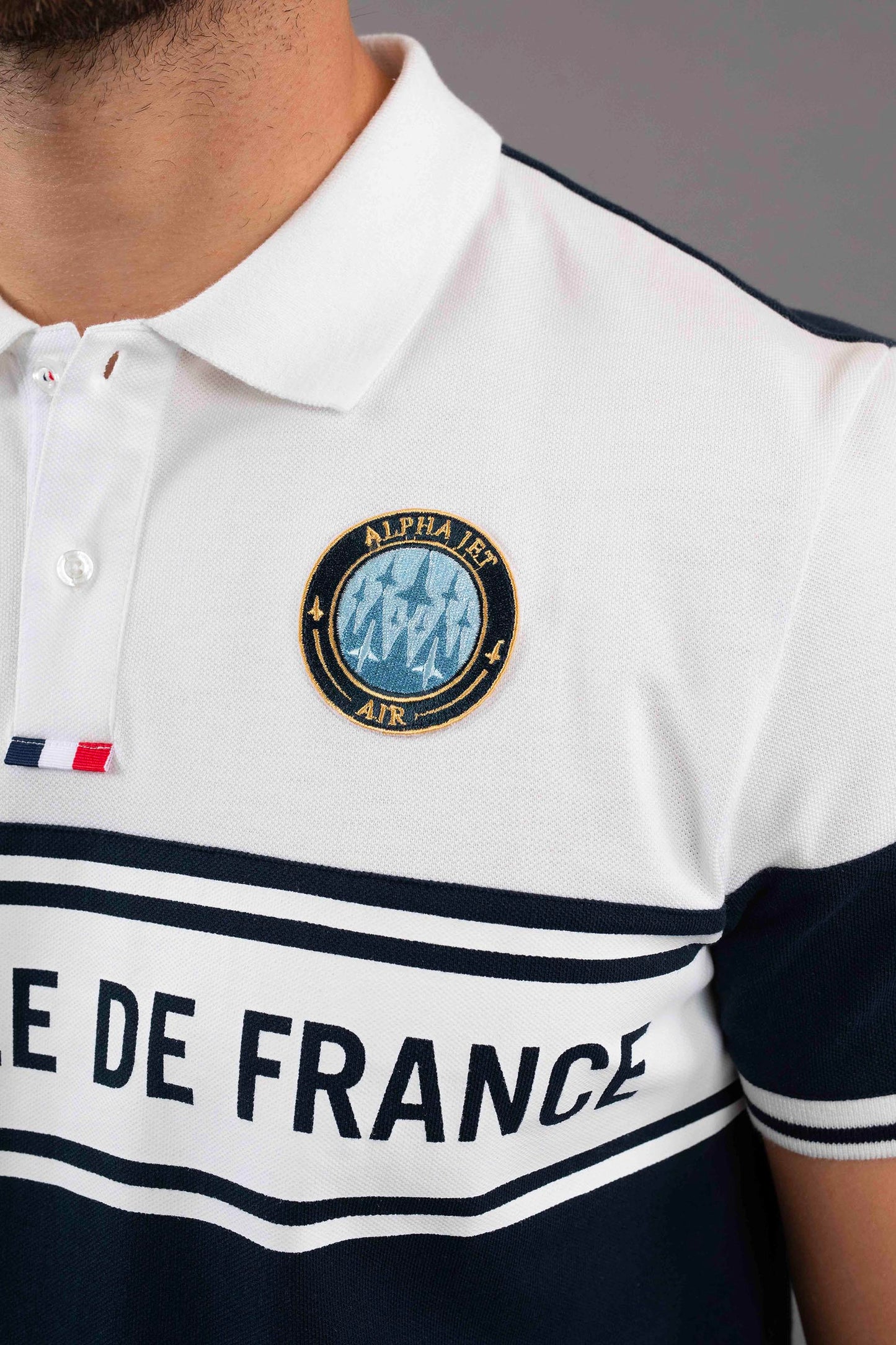Polo marine / blanc MIKE LINE