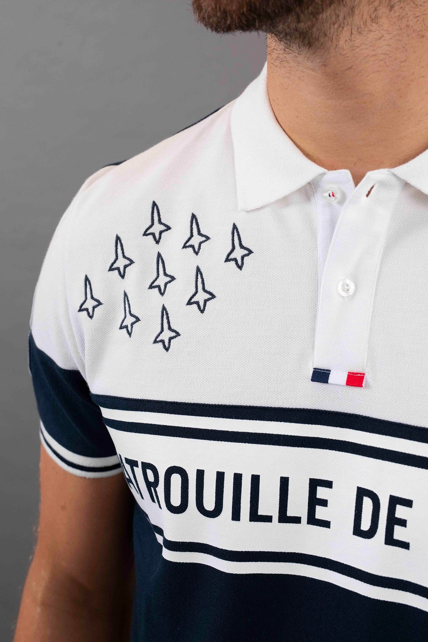 Polo marine / blanc MIKE LINE