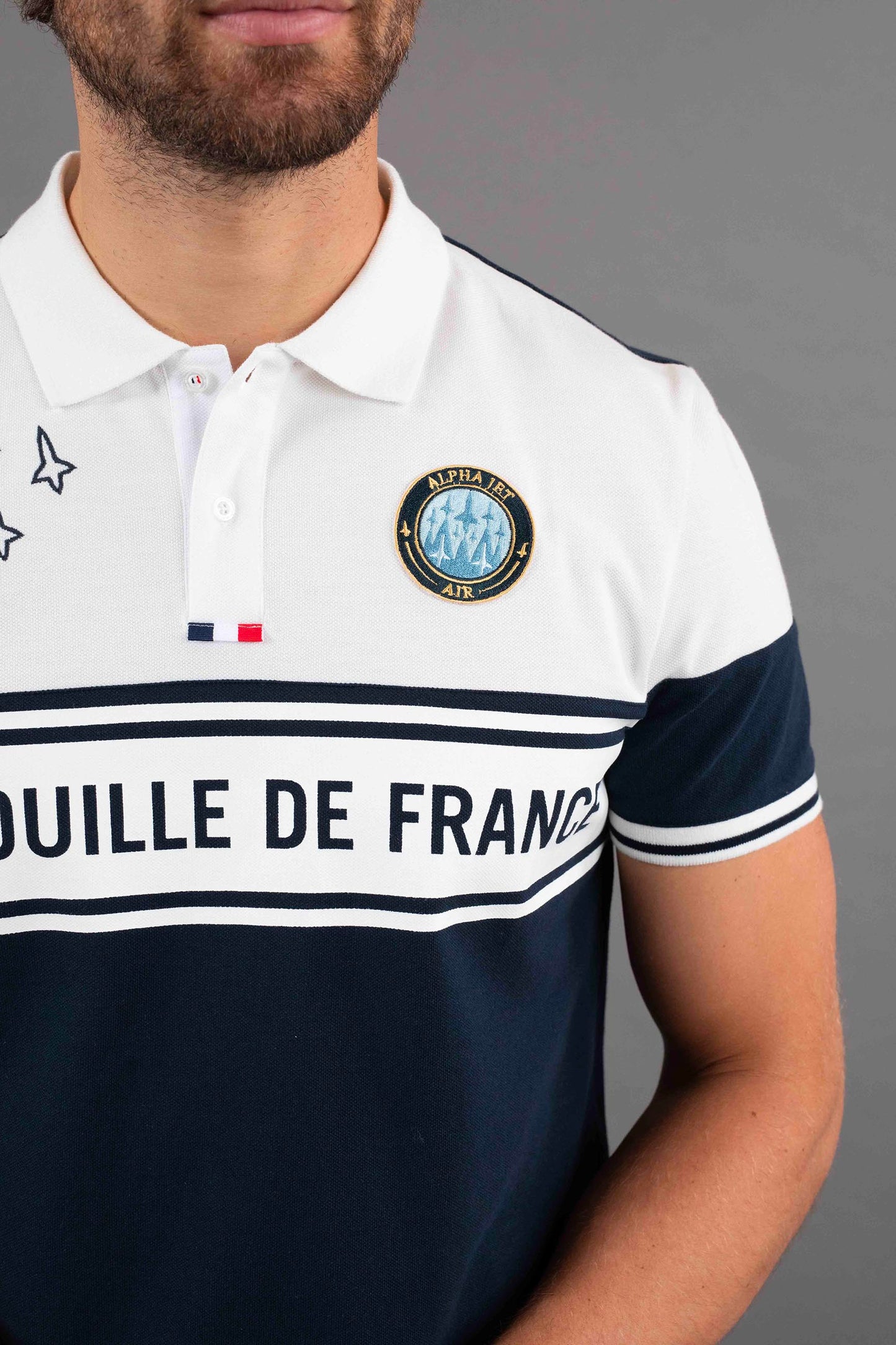 Polo marine / blanc MIKE LINE