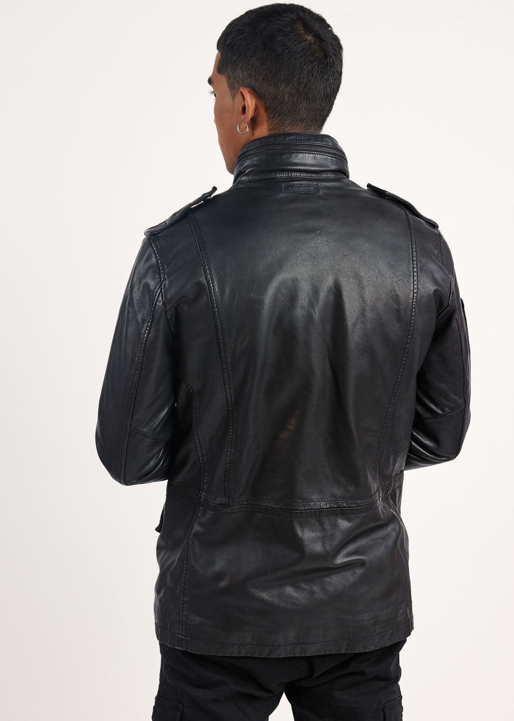 Veste en cuir noire AXE SOHO