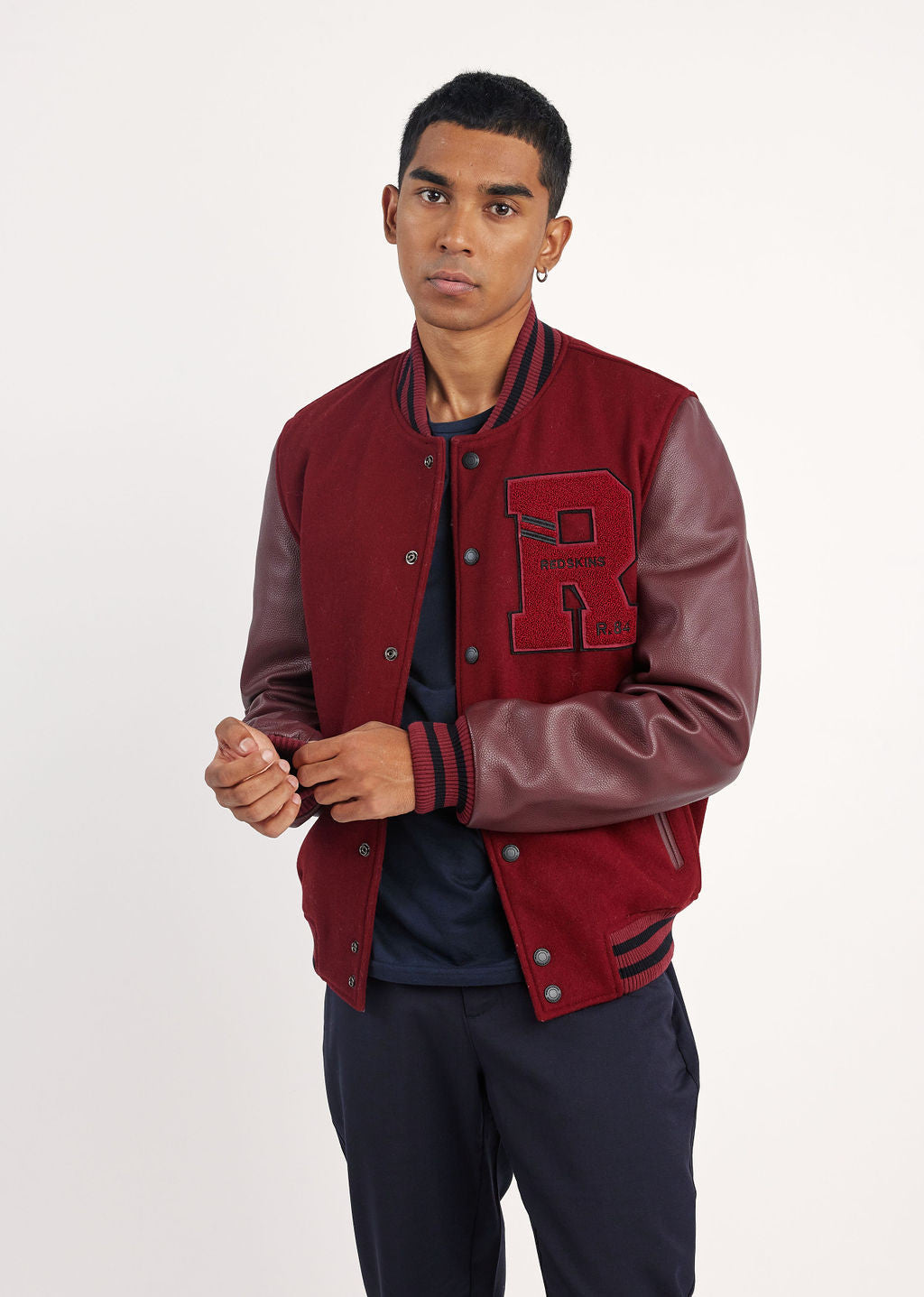 Blouson en cuir bourgogne OXFORD HATCH