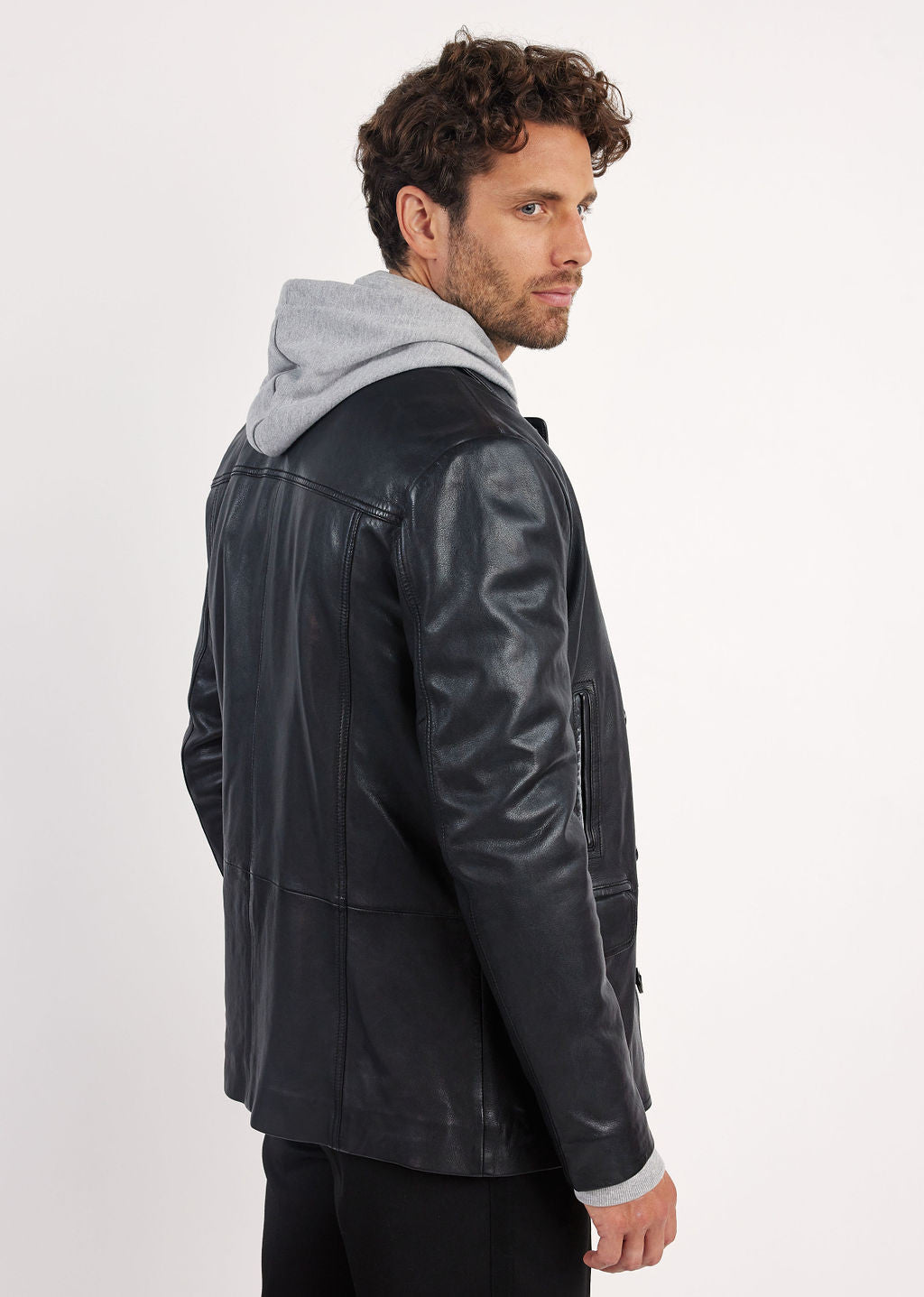 Veste en cuir noire RALF NEWPORT