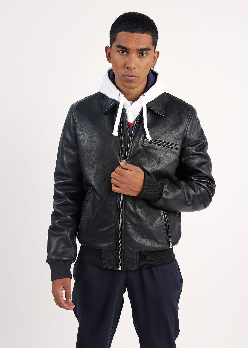 Veste en cuir noire START ELECTRA