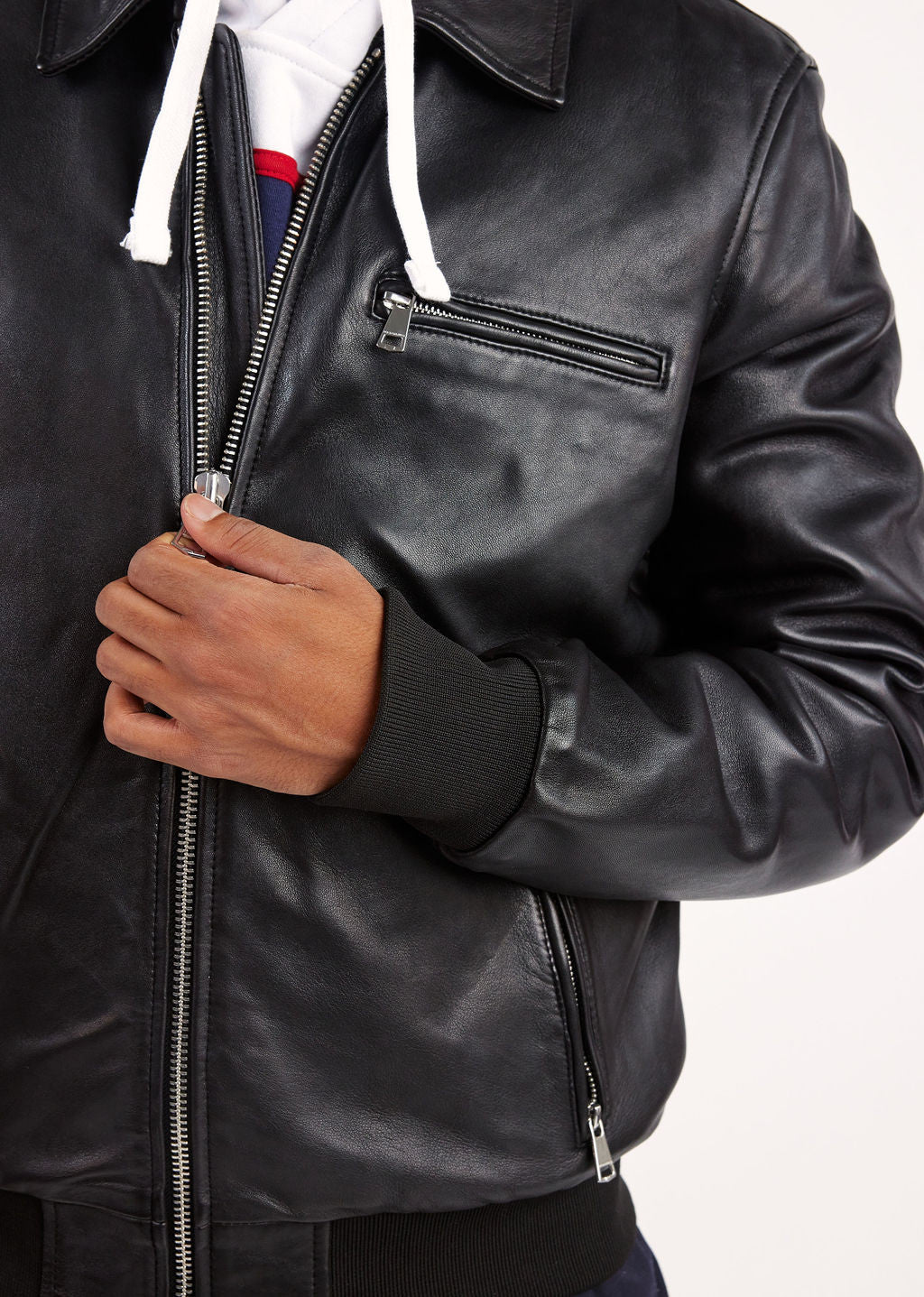 Veste en cuir noire START ELECTRA