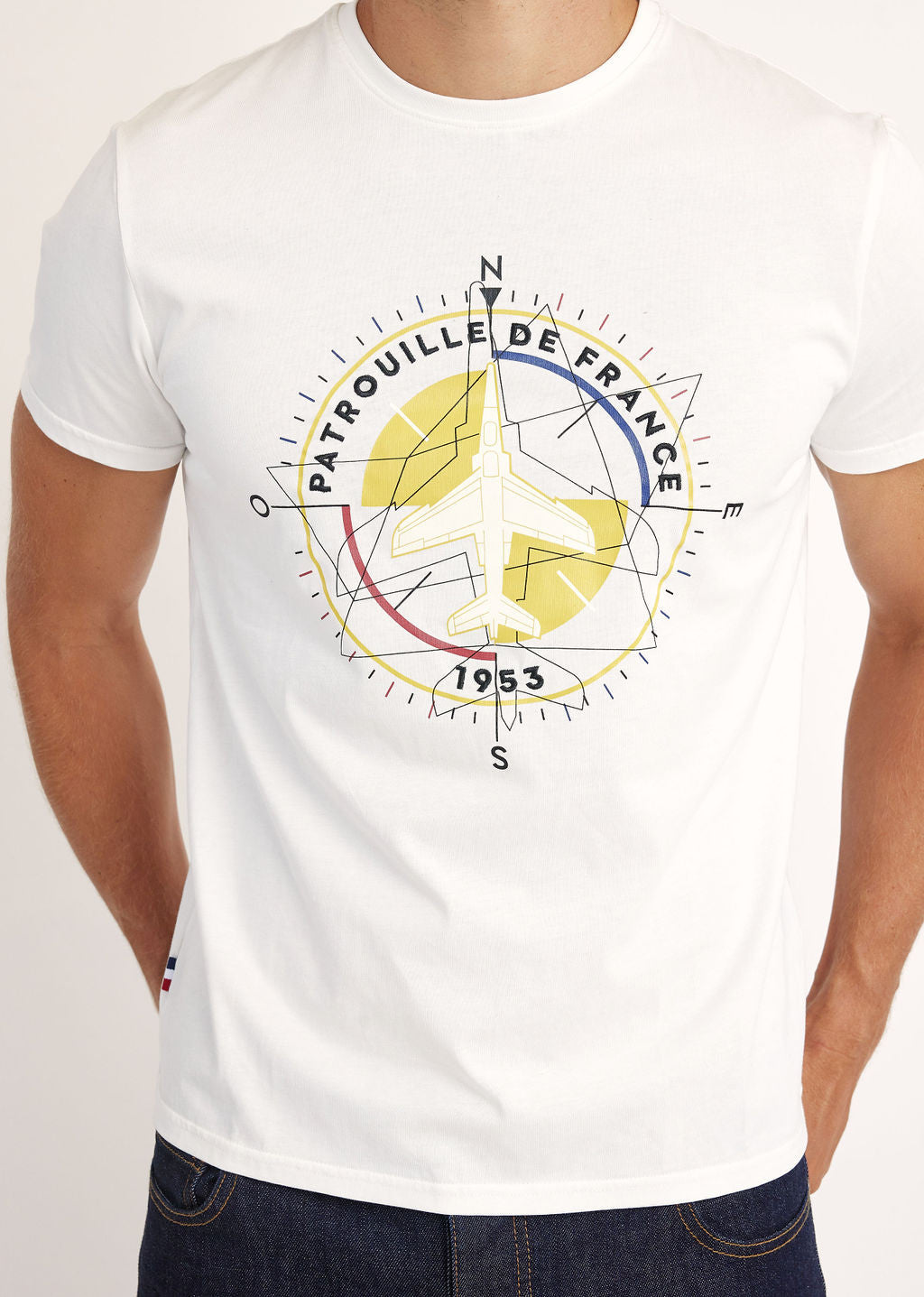 T-shirt blanc COMPASS TRIM