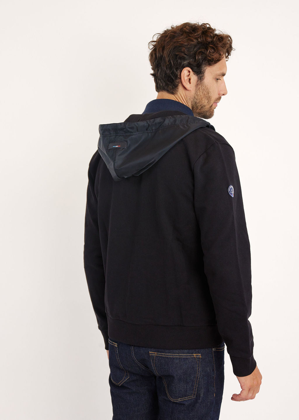 Sweatshirt zippé noir OFFICIER FRENCH