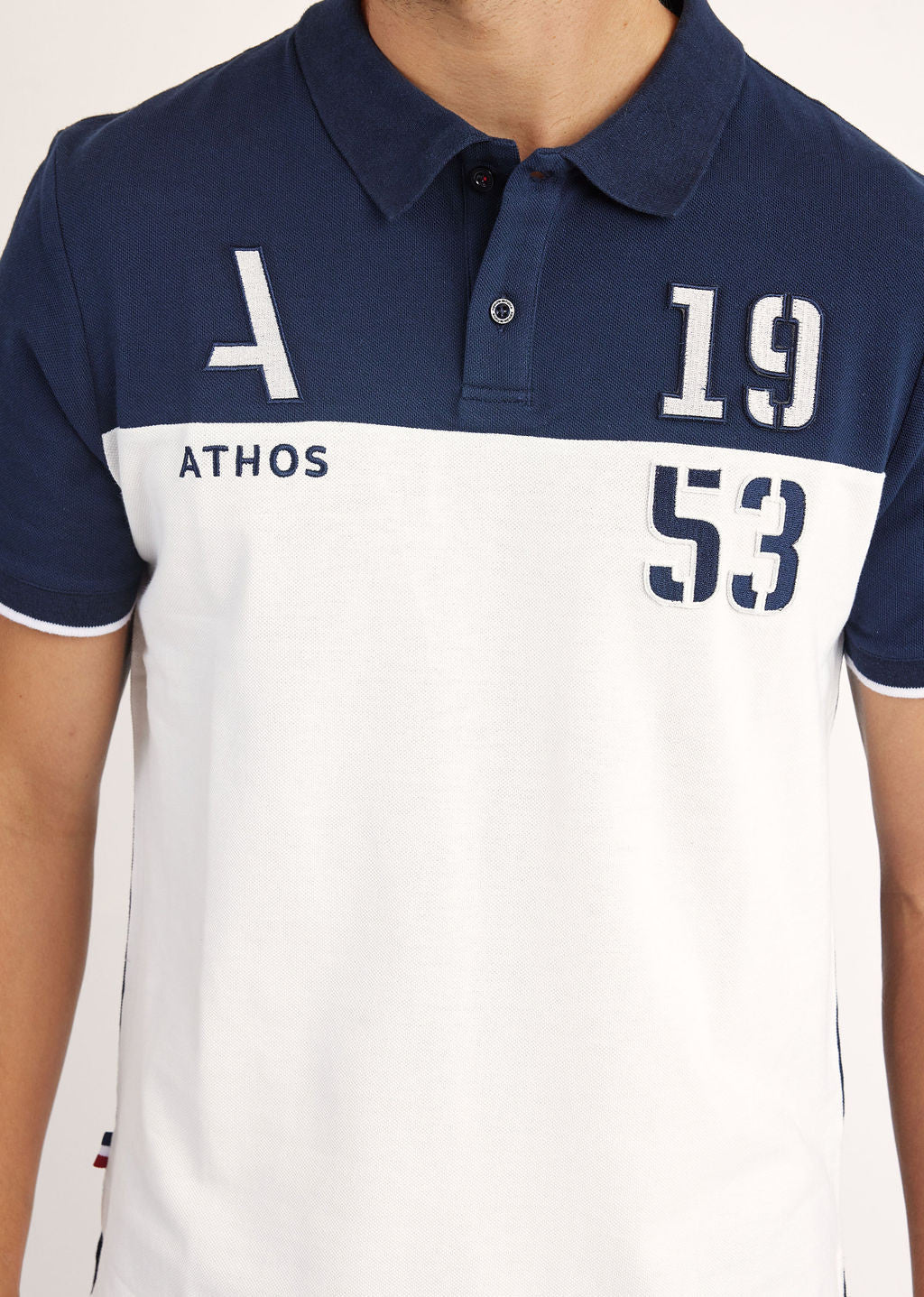 Polo marine / blanc TURBO LINE