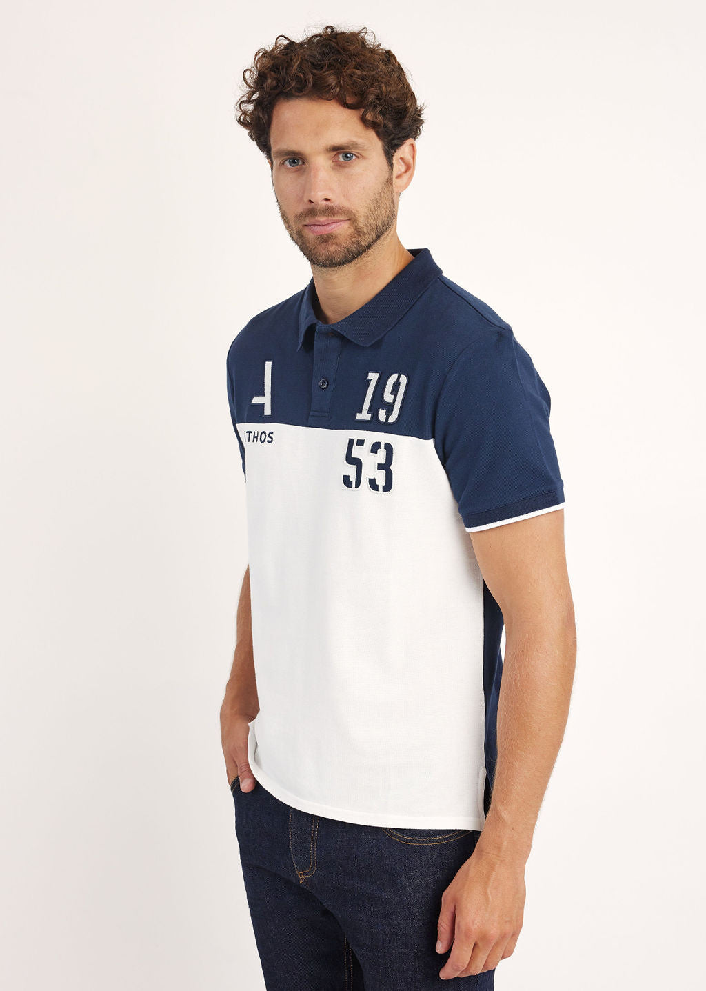 Polo marine / blanc TURBO LINE