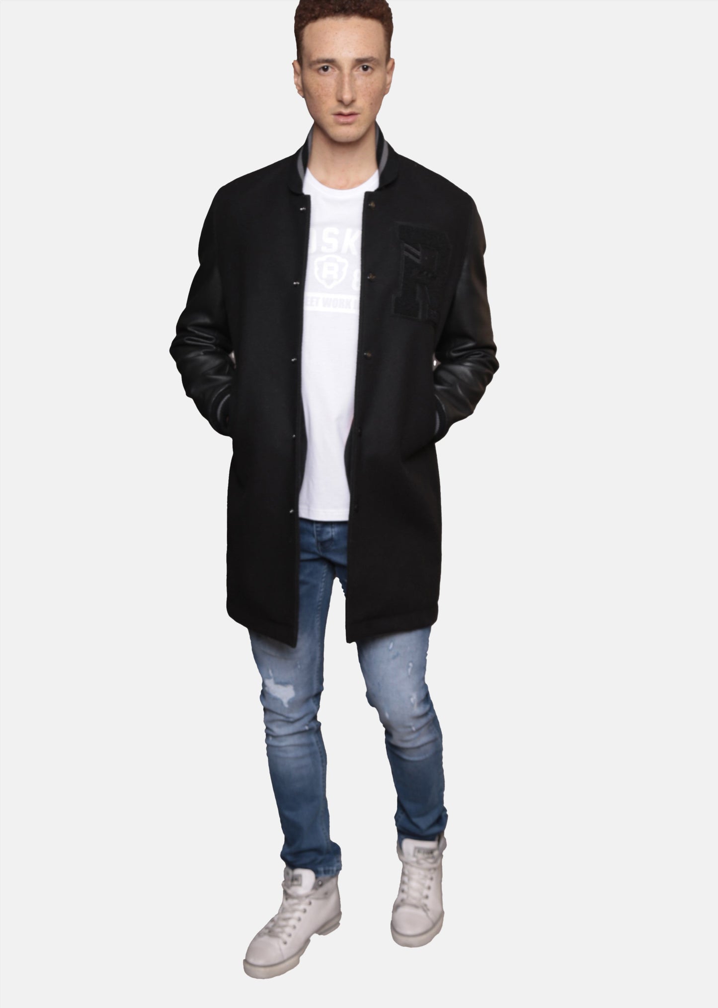 Veste en cuir noire / noire HANKS HATCH