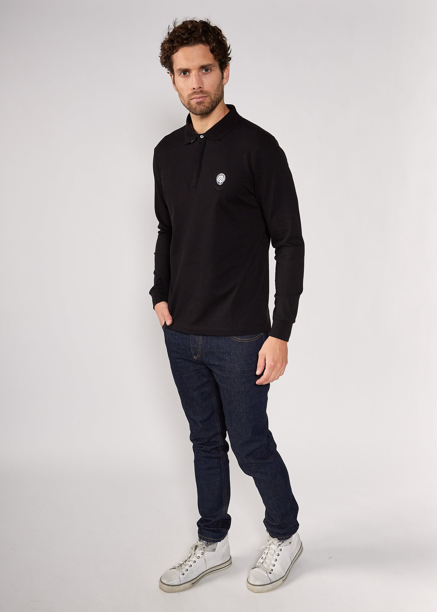 Polo noir FORCE GARROS