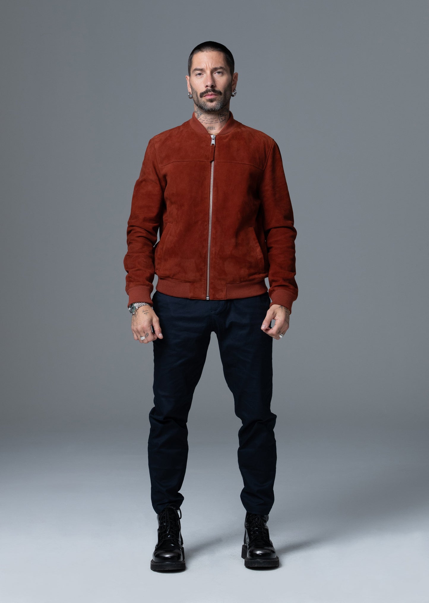 Blouson En Cuir rouille BOWER 3 AFRICAN