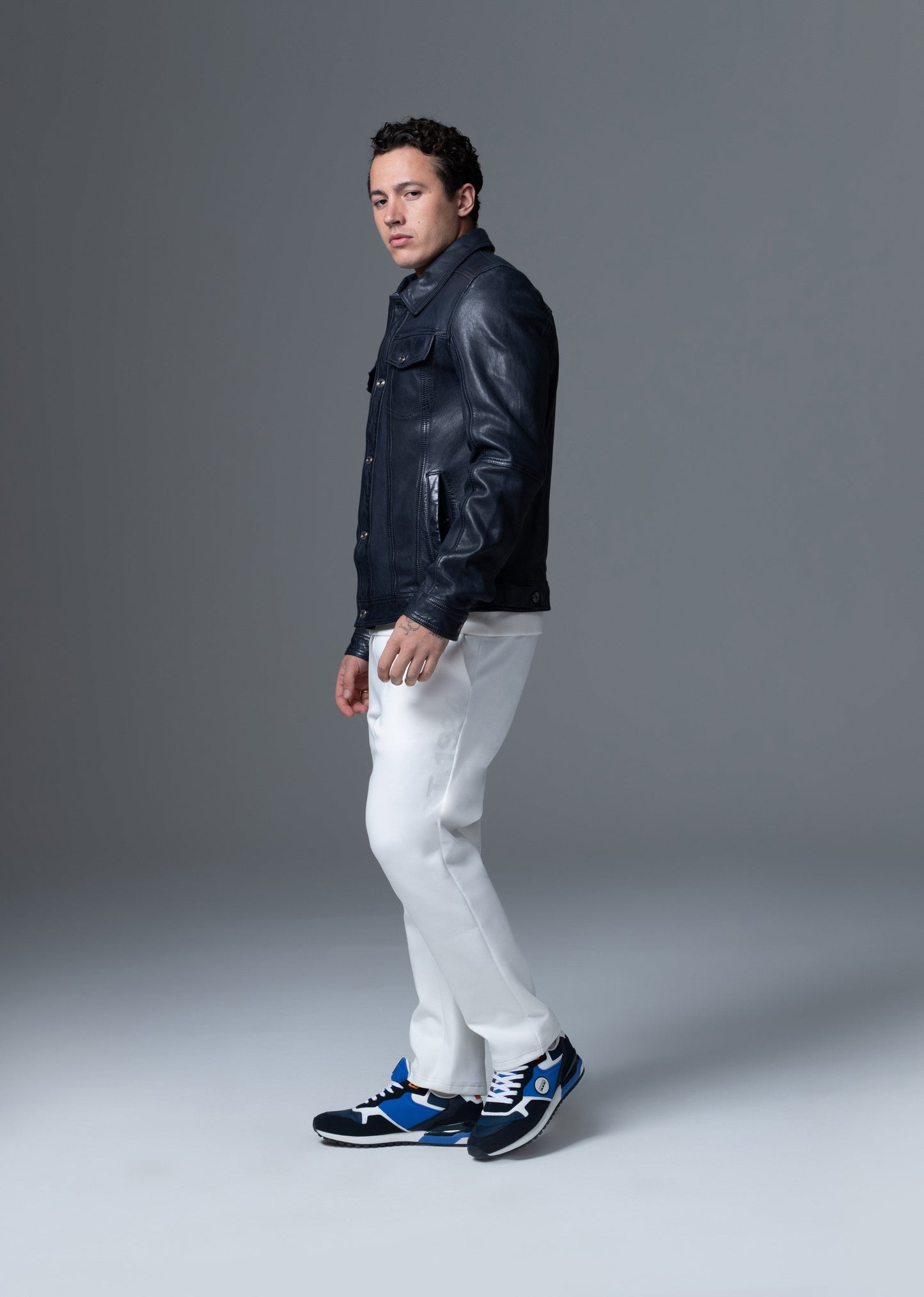 Veste en cuir noire MASTER MUSTANG