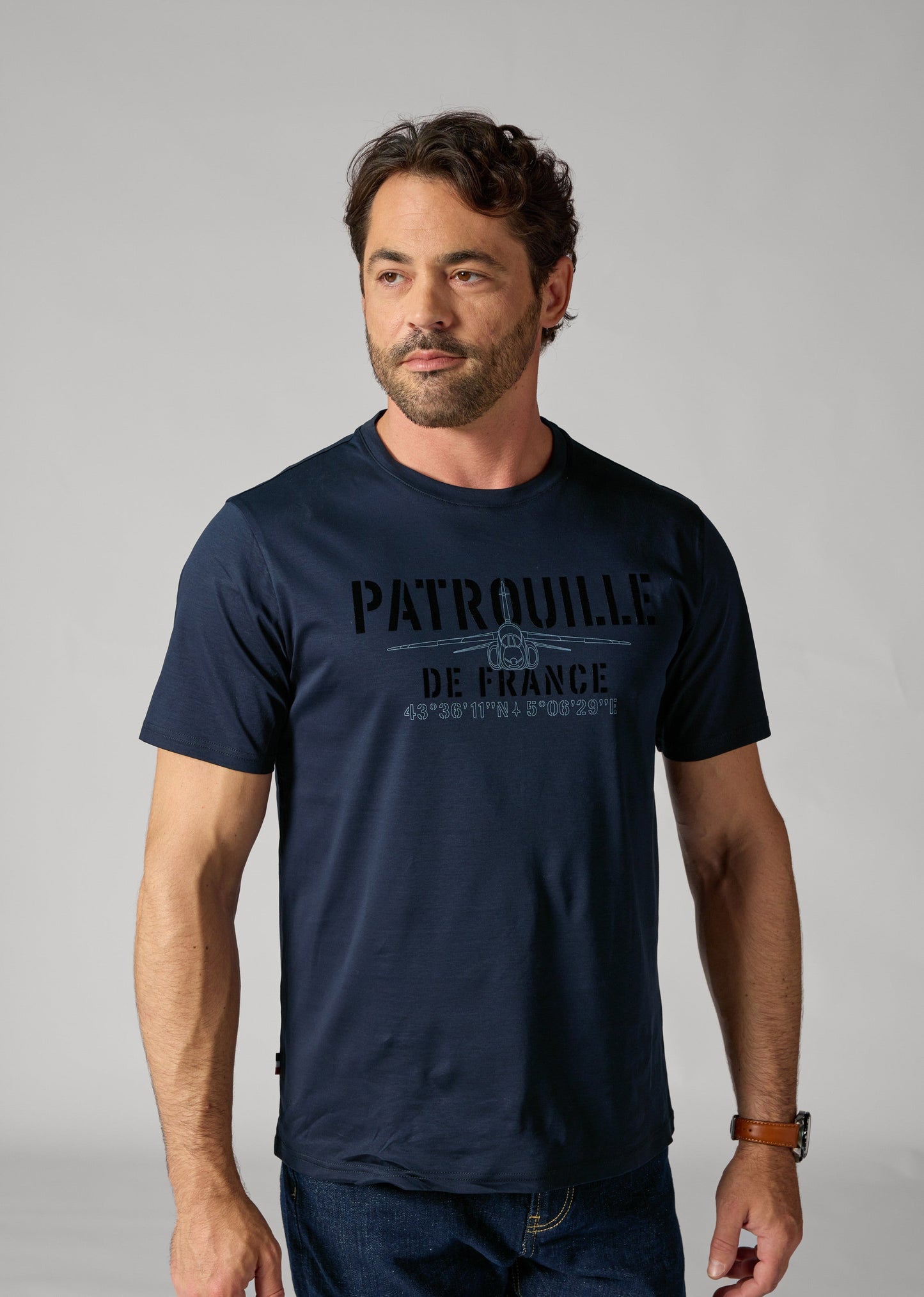 T-shirt bleu marine AERO MERCERISE