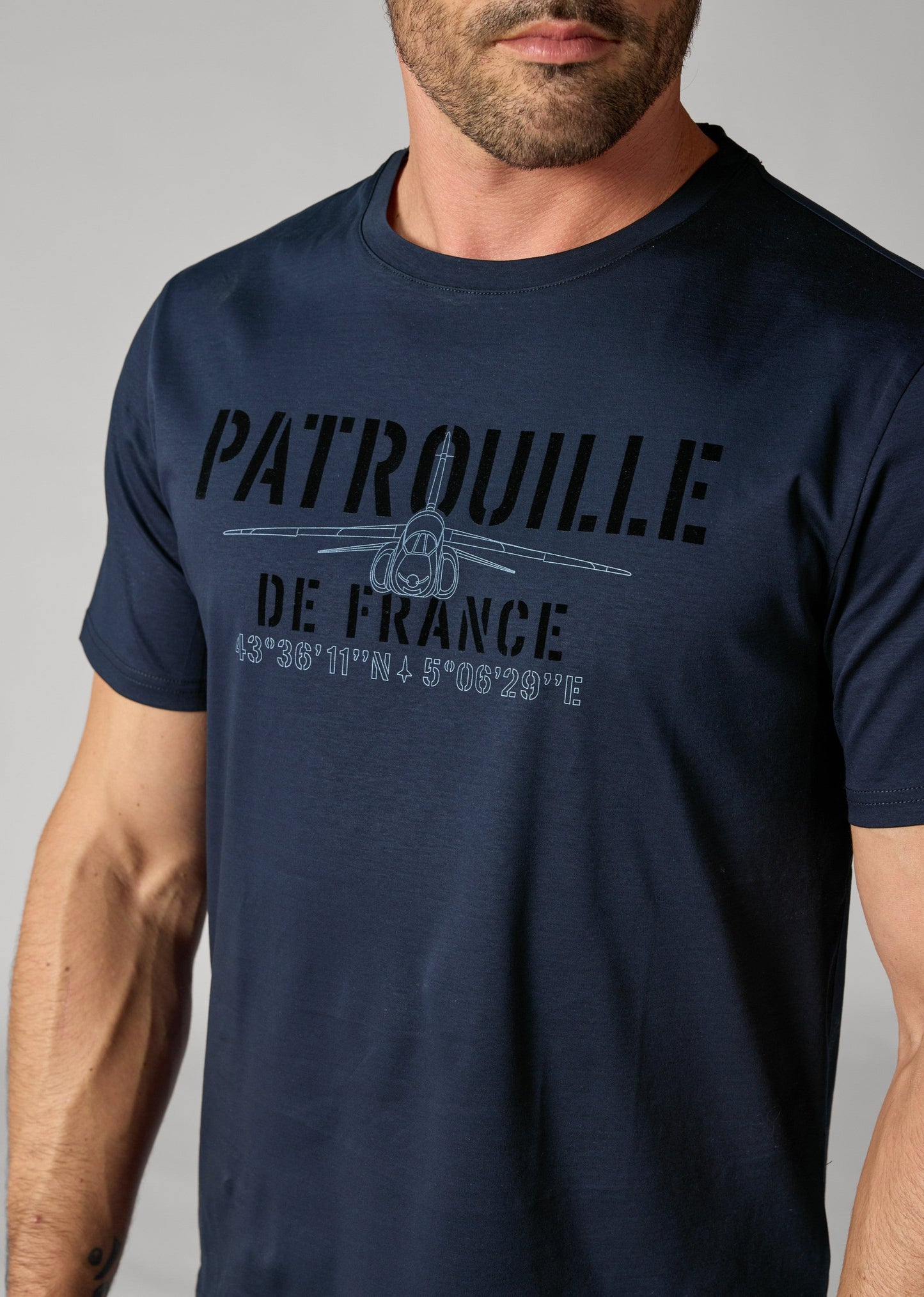 T-shirt bleu marine AERO MERCERISE
