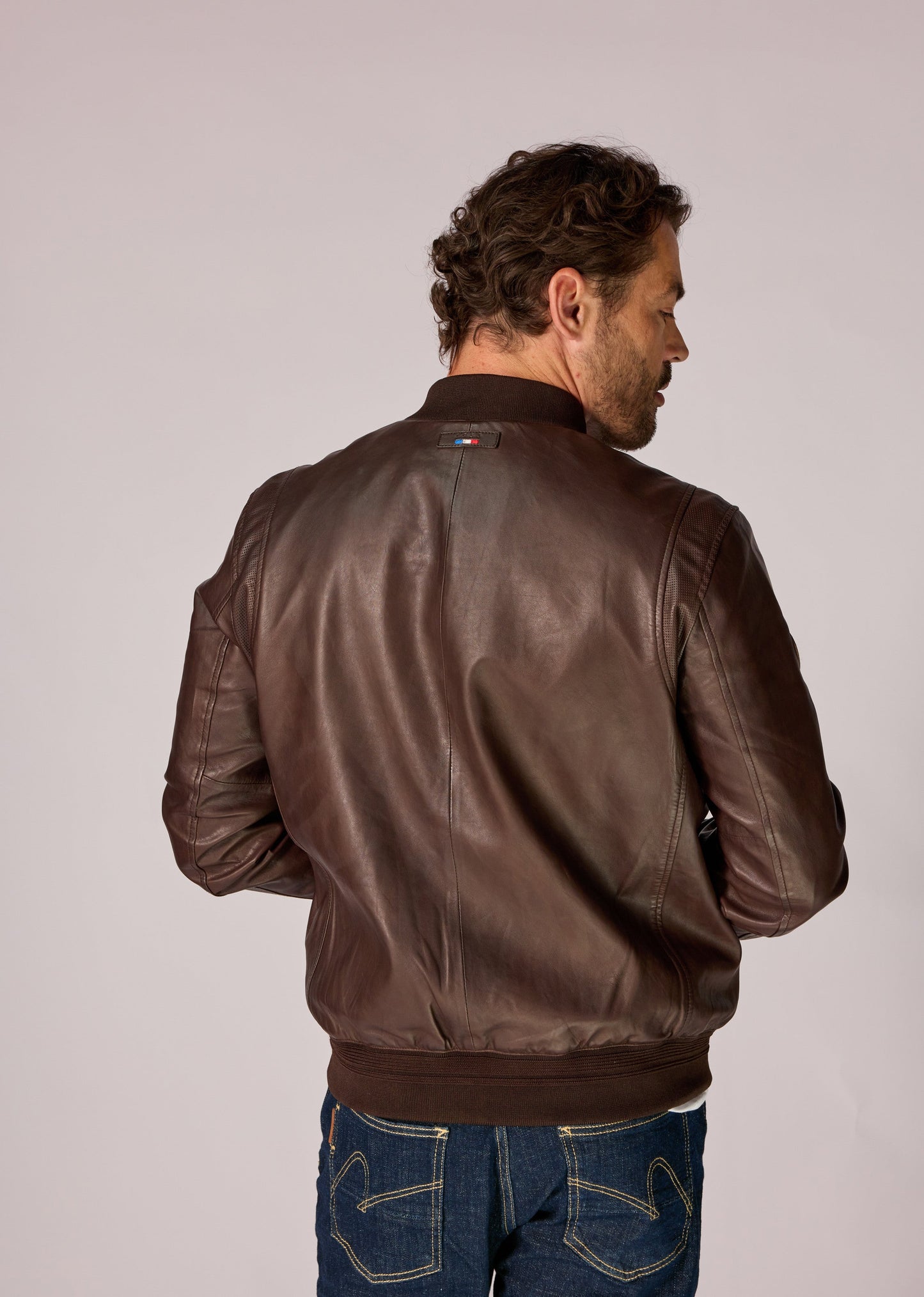 Veste en cuir marron MISSION PREMIUM