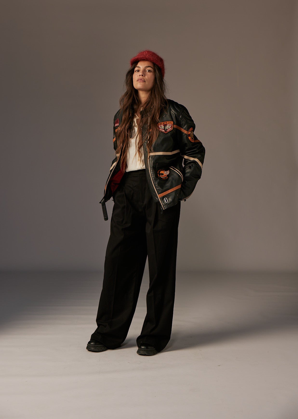 Veste en cuir noire R66 VEGAS