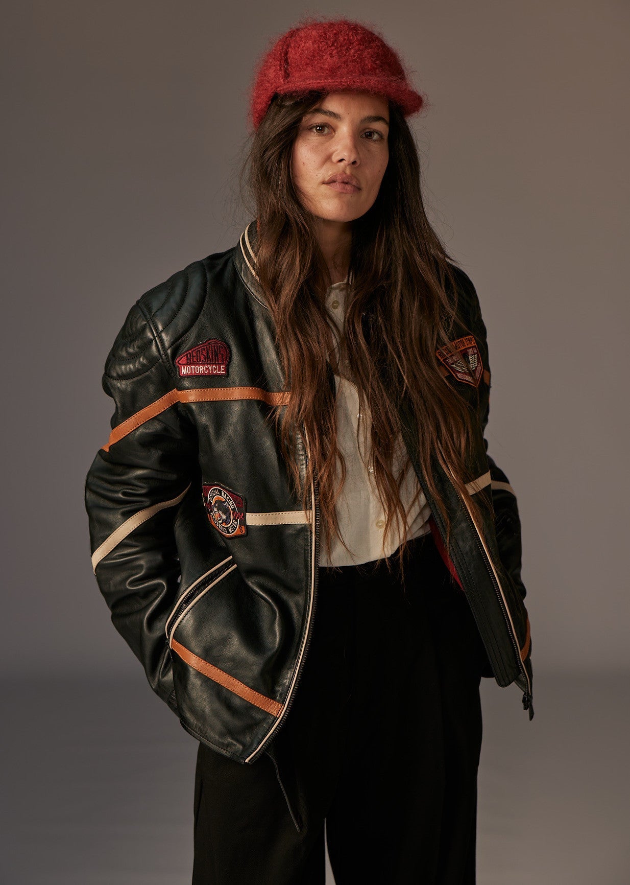 Veste en cuir noire R66 VEGAS