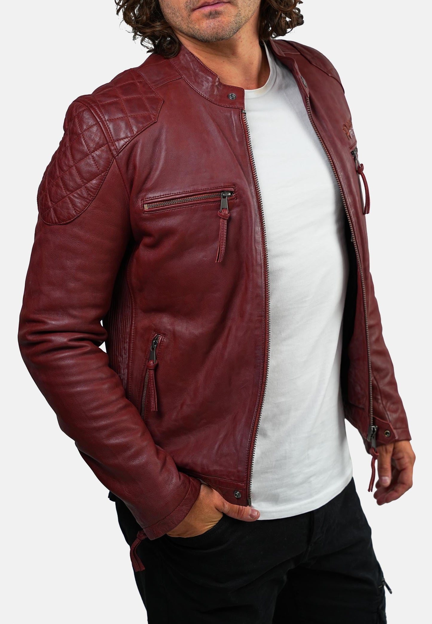 Blouson En Cuir rouge BULITT VEGAS