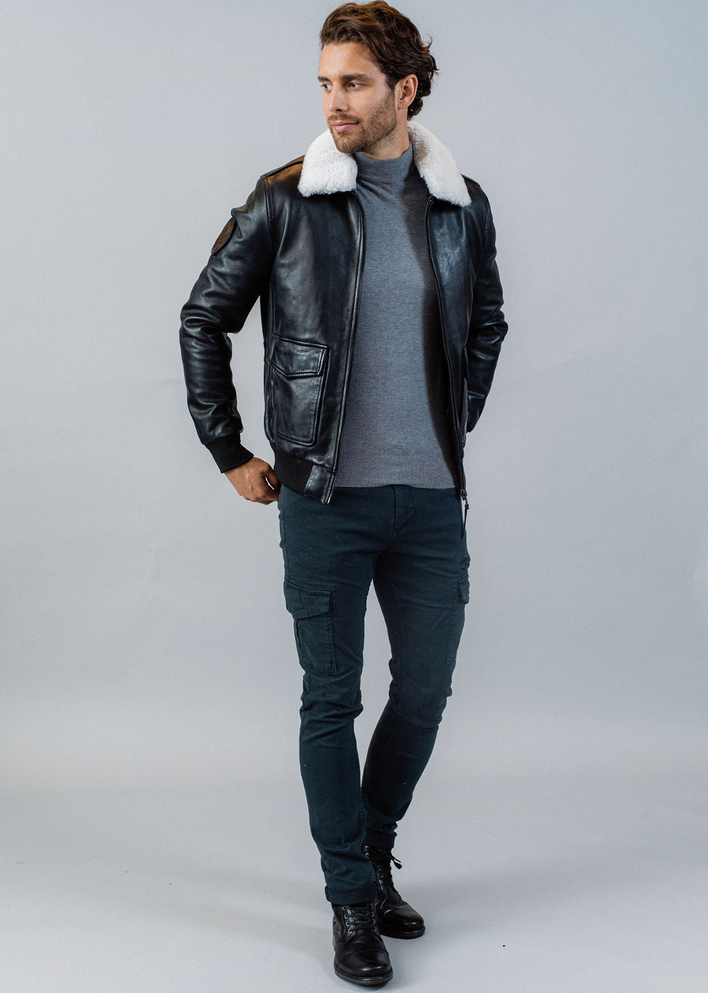 Blouson en cuir DOUGLAS ALPHA