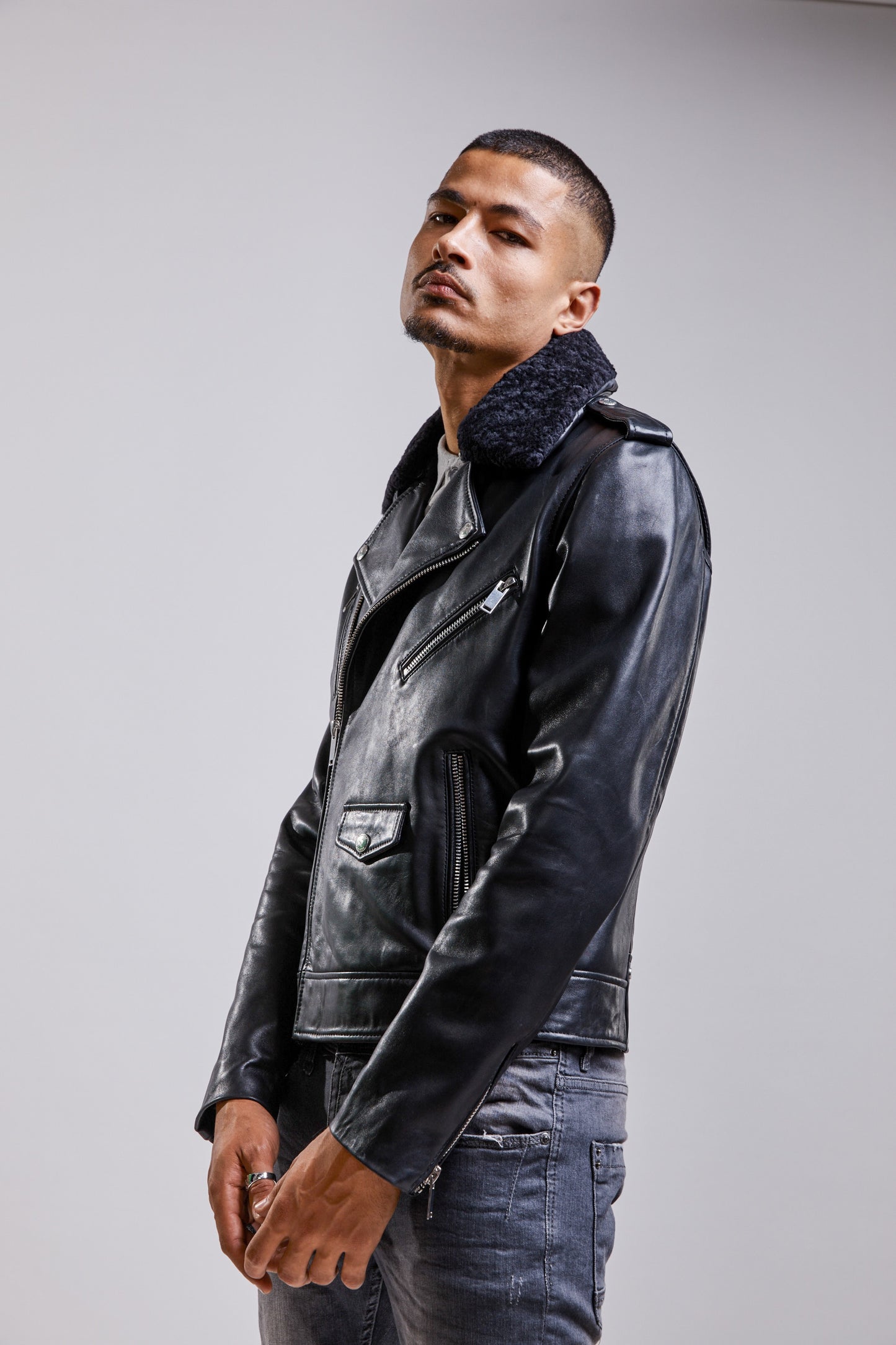 Veste en cuir LOWER EAGLE
