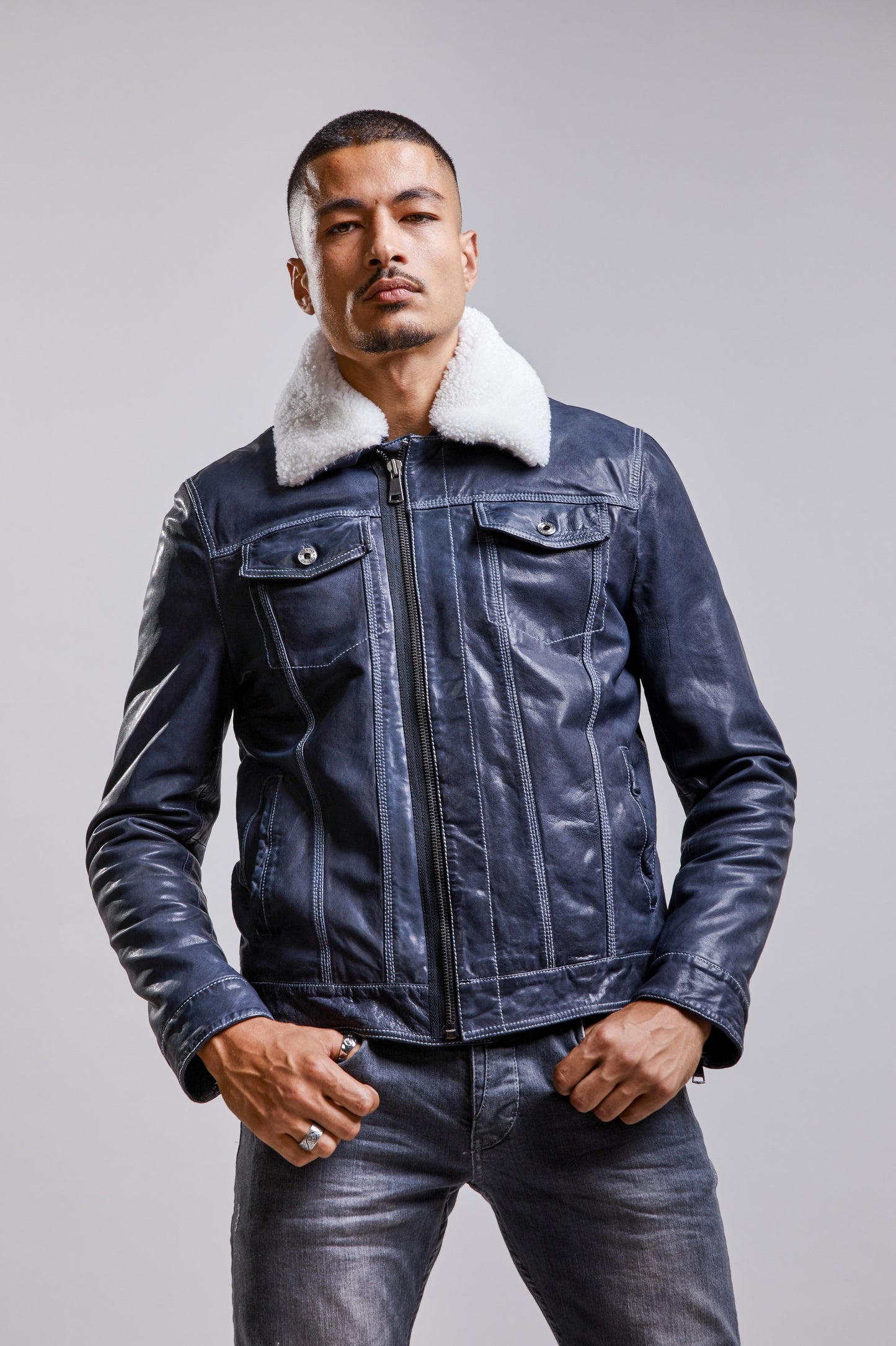 Veste en cuir PATROL RETRO