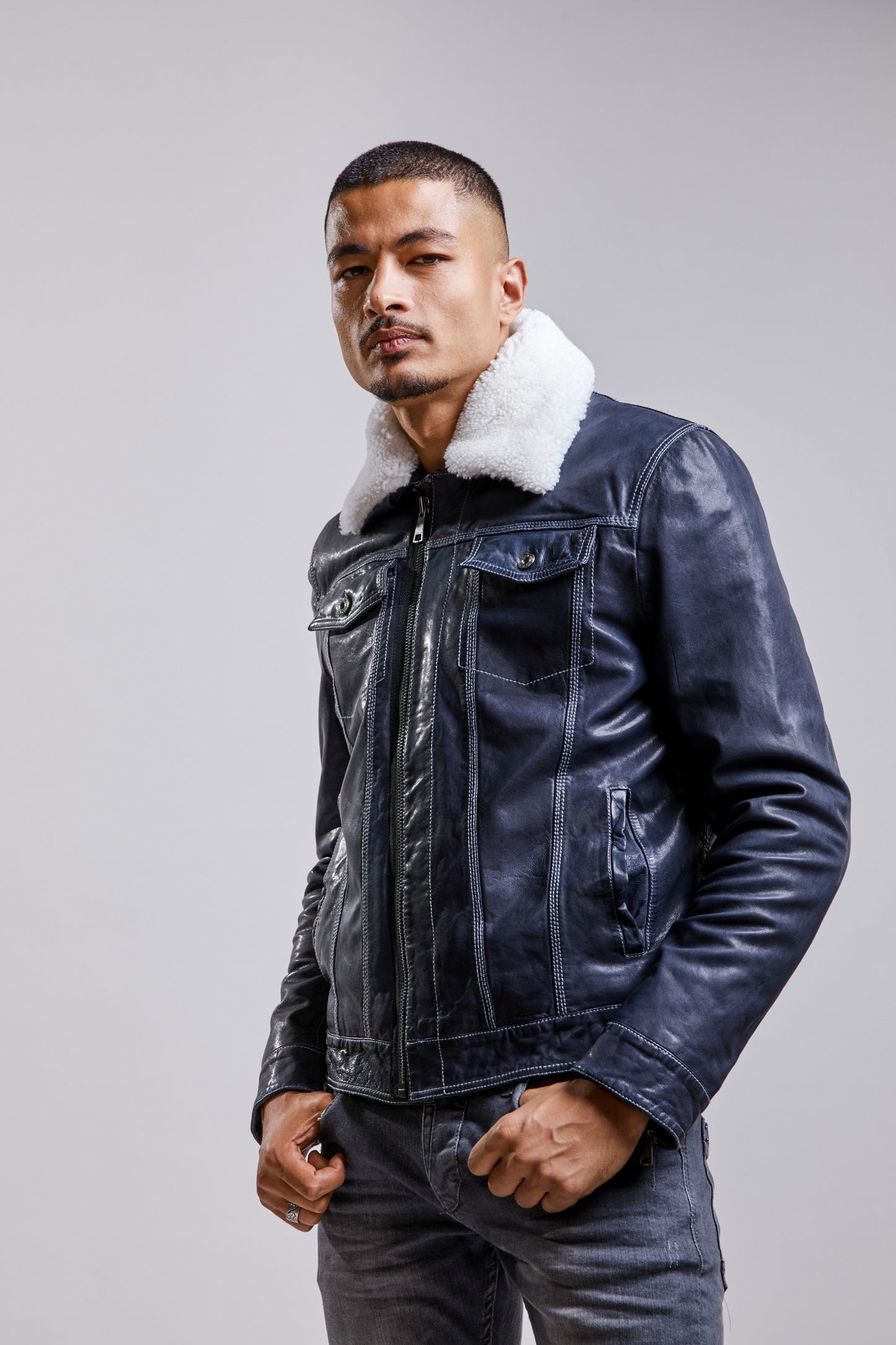 Veste en cuir PATROL RETRO