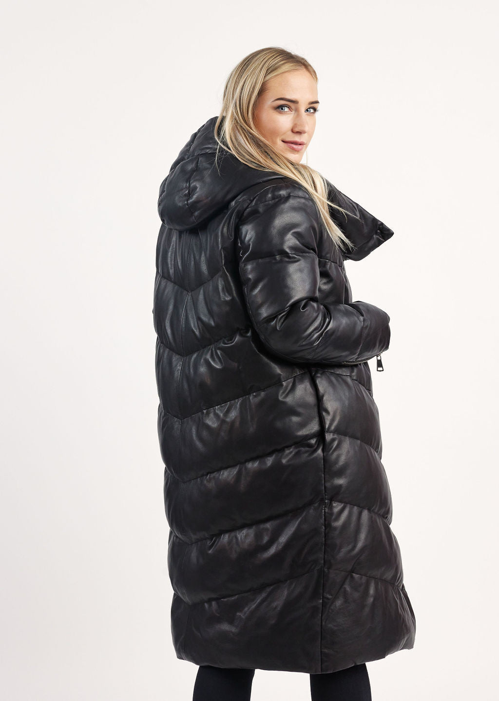 Doudoune en cuir ALICIA BRAXTON