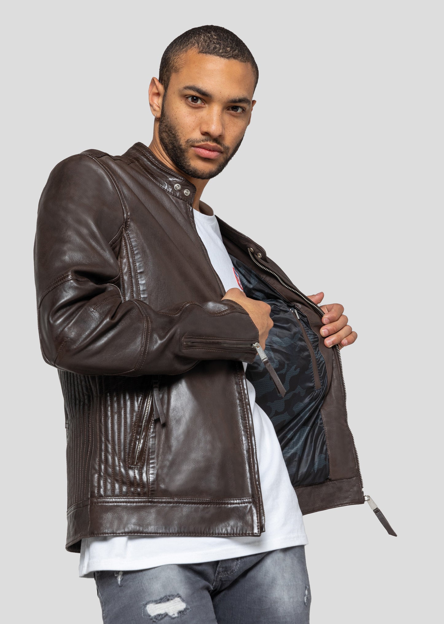 Blouson en cuir TRUST VICTORY