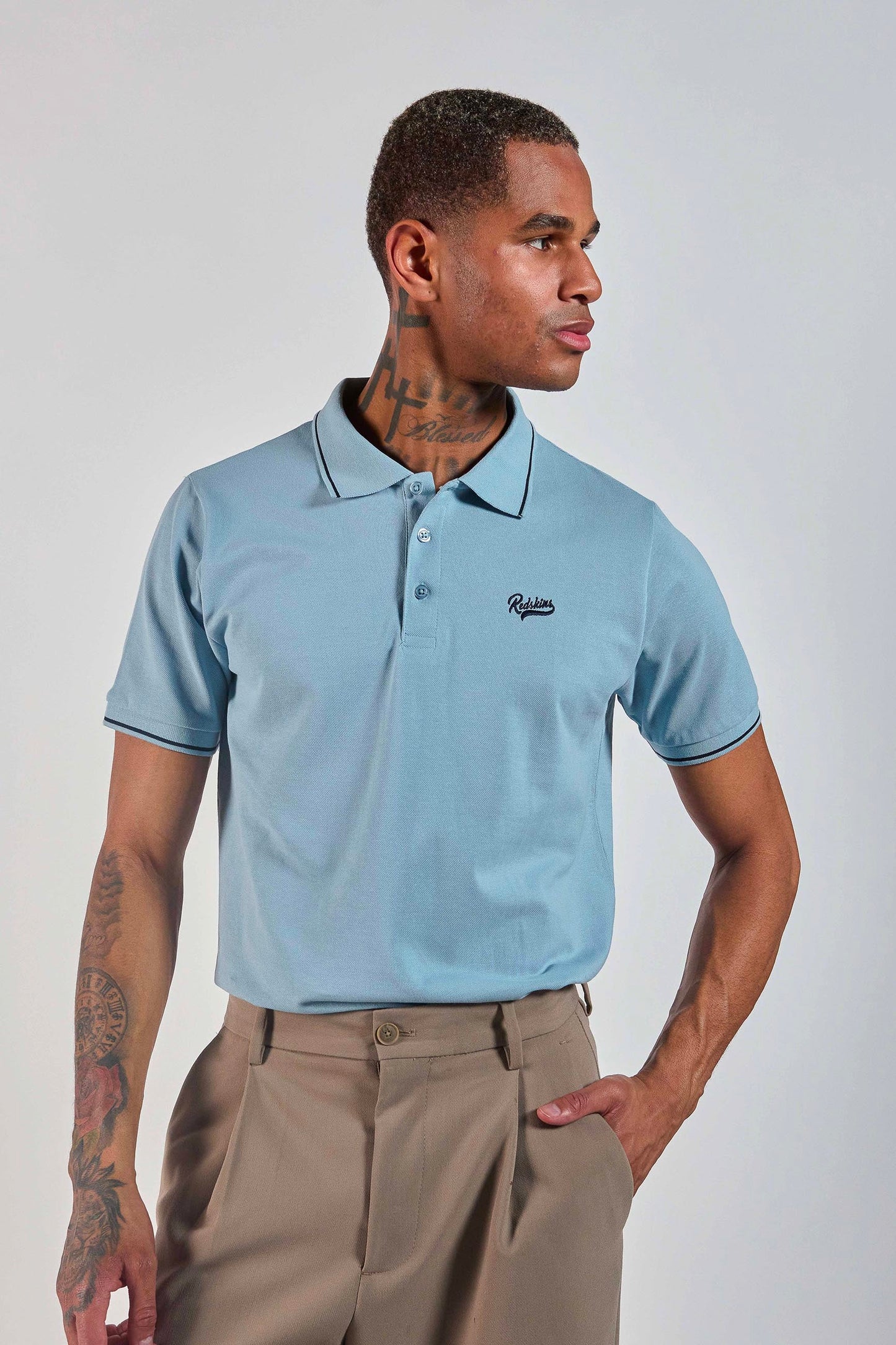 Polo bleu ciel 231040