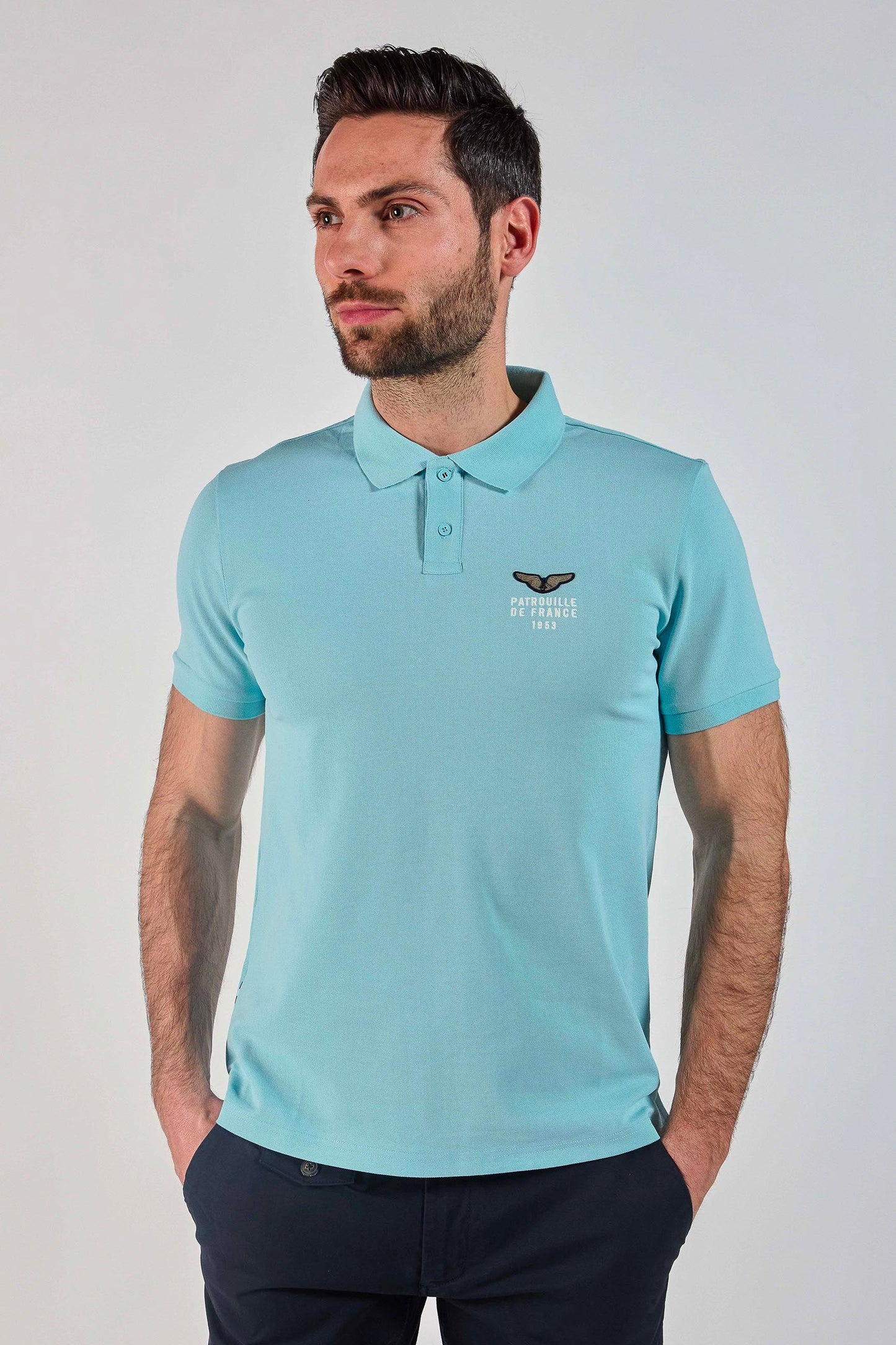 Polo bleu ciel FIRST CLUB