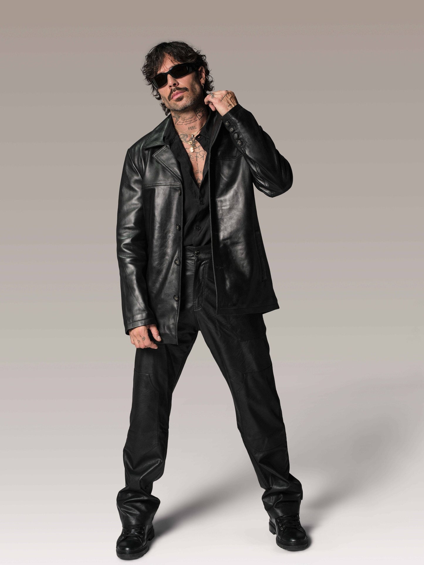 Veste en cuir noire BRASCO LEGEND