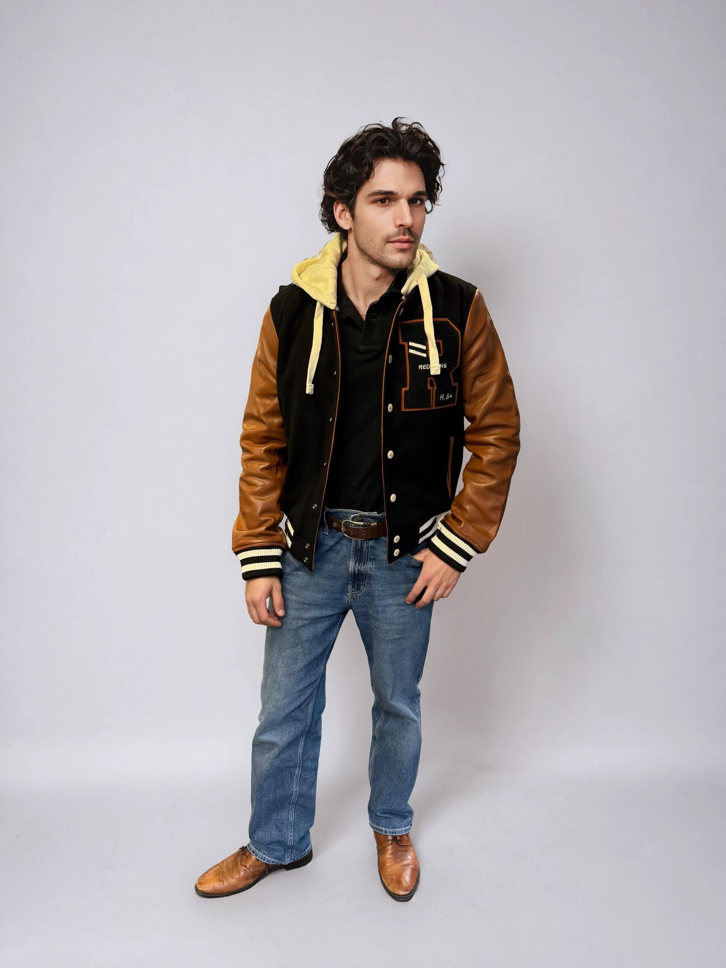Blouson en cuir noir CAMBRIDGE SCHOOL