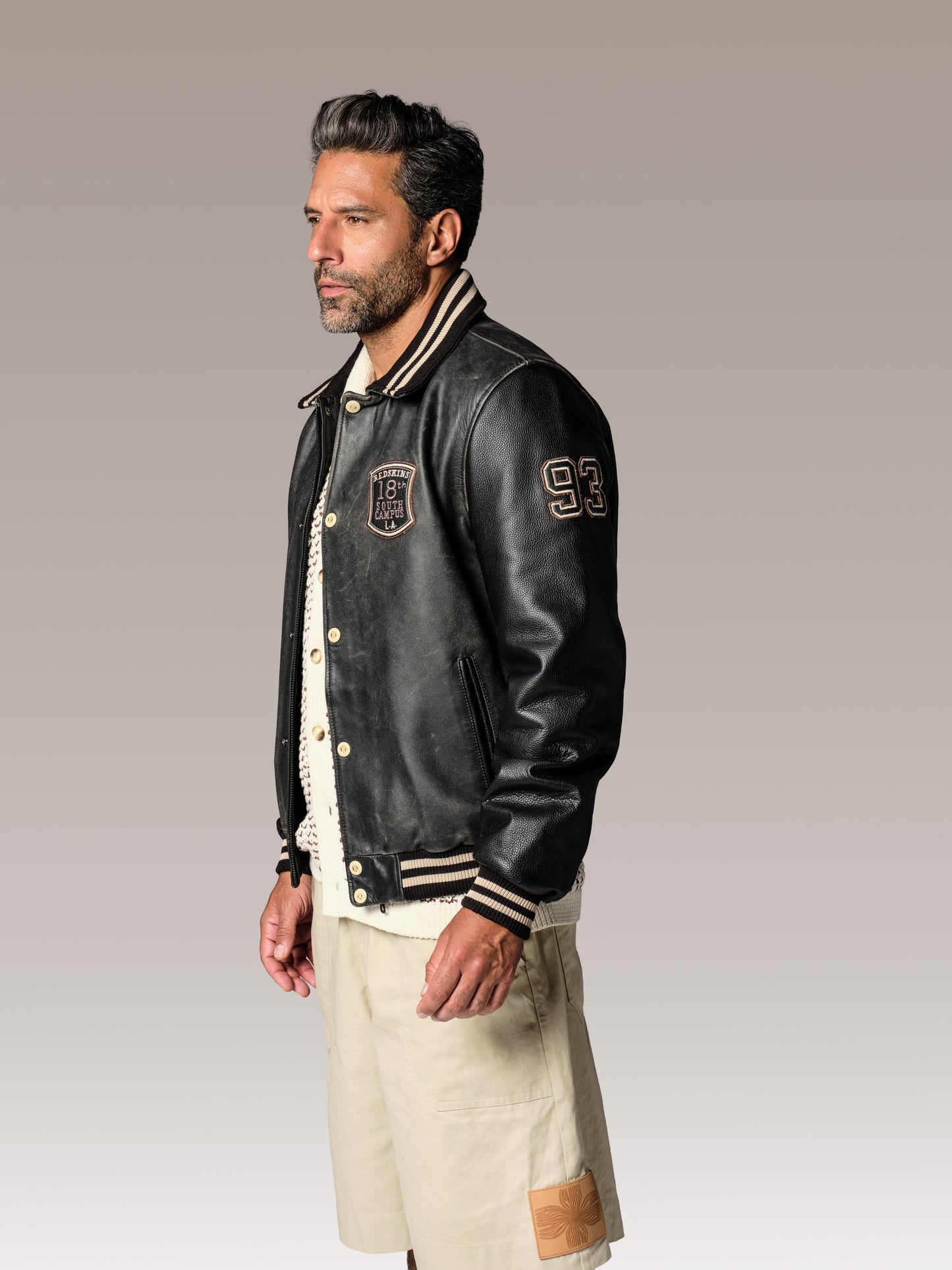 Blouson en cuir noir SKATBOARD COHIBA