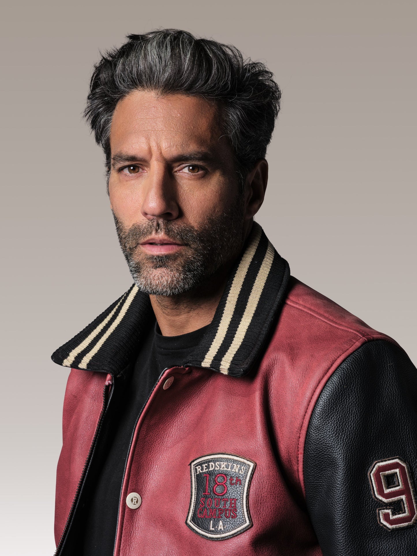 Blouson en cuir rouge SKATBOARD COHIBA