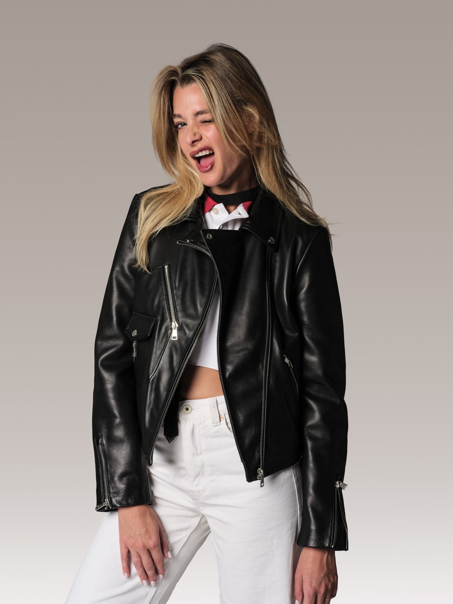 Blouson en cuir noir TAYLOR TOKYO