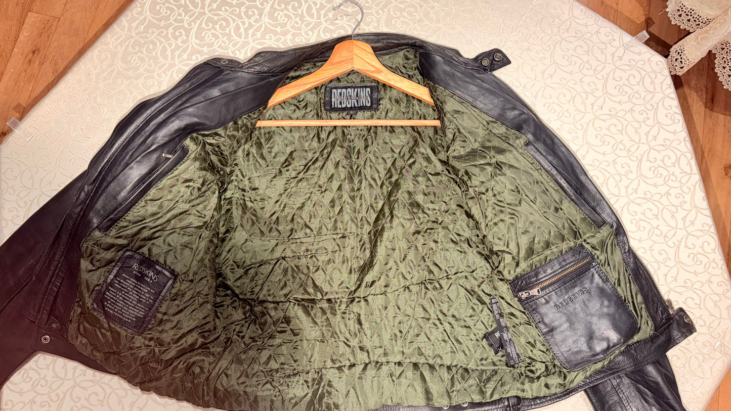 vest cuir col mao