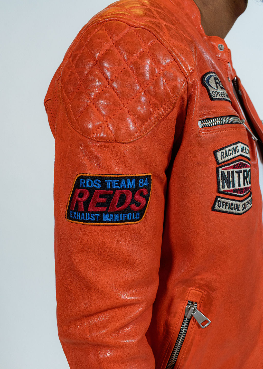 Blouson en cuir orange NITRO BARCELONA