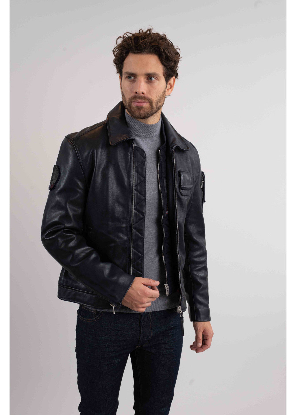 Cuir bleu marine JAEGGER ALPHA