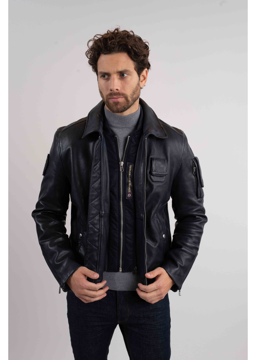 Cuir bleu marine JAEGGER ALPHA
